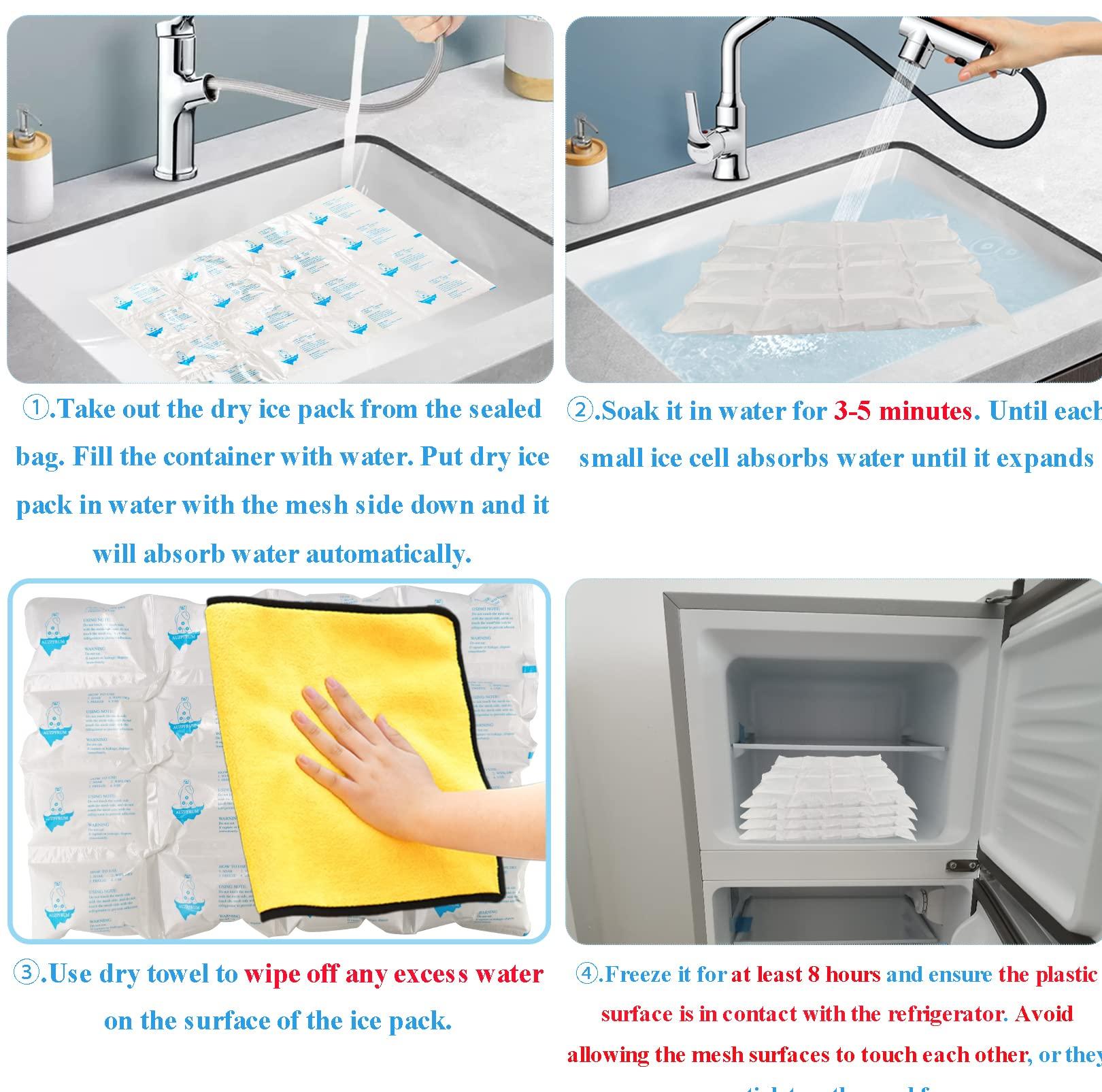 TarppedRock TarppedRock Dry Ice Packs for Shipping Frozen Food, 10 Sheets Reusable Cold Ice Packs for Coolers, Lunch Bag, Flexible Long-Lasting Ice Blanket Sheets