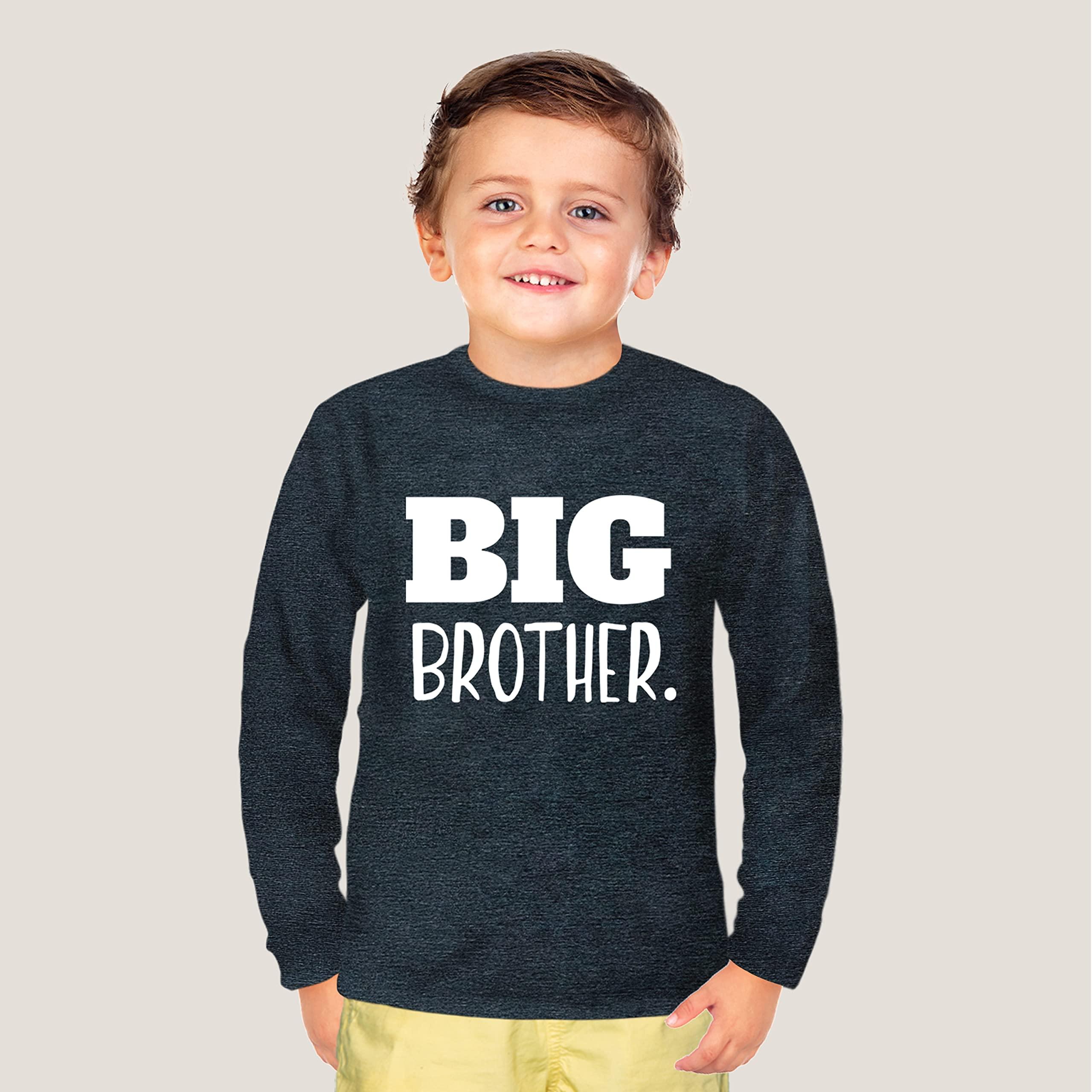 Unordinary Toddler Big Brother Shirt for Toddler Promoted to Best Big Brother Announcement Baby Boys (Charcoal Black - Long Sleeve, 10-12 Years)