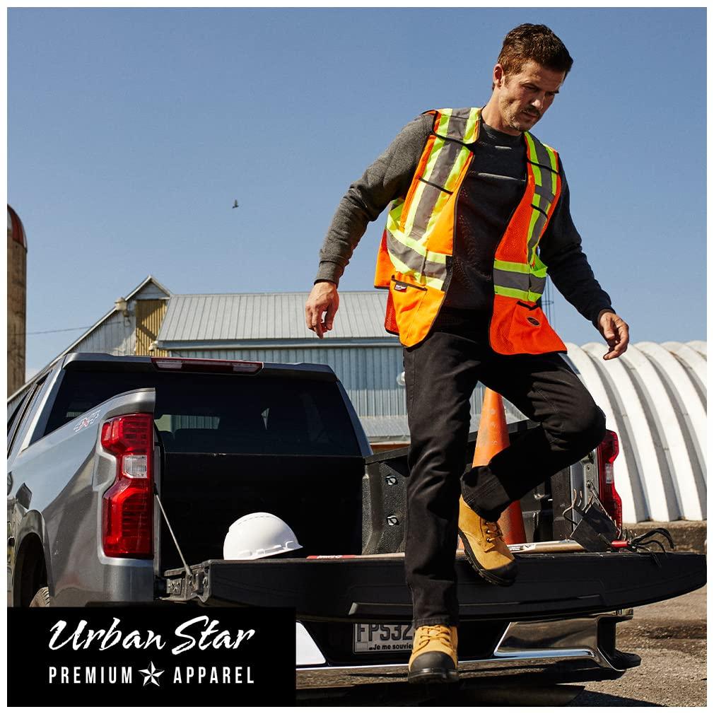 Urban Star Urban Star Mens Jeans Relaxed Fit Straight Leg Stretch Jeans for Men Ultimate Comfort Superflex Pants Black 34W x 34L