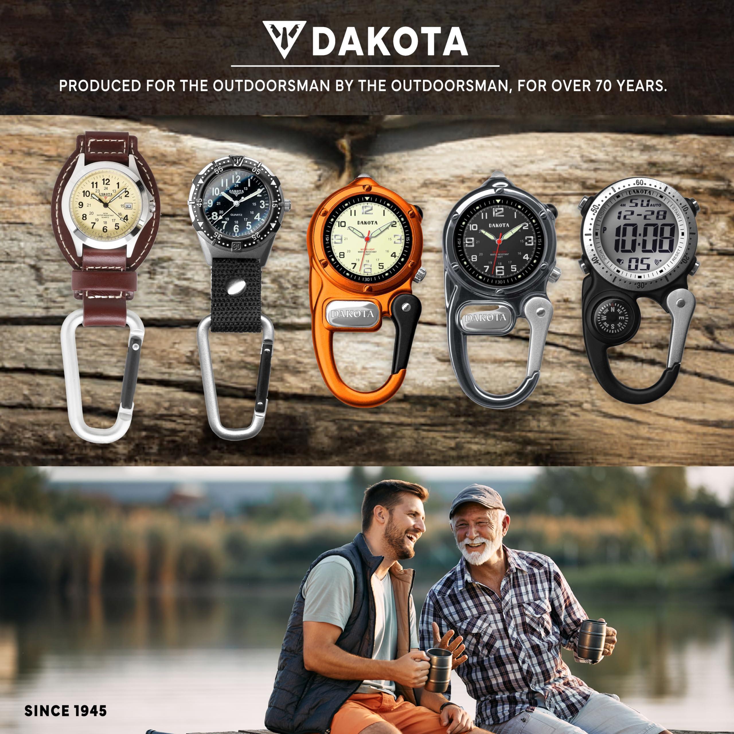 Dakota Dakota Digital Clip, Alarm, StopWatch, Timer and Dual Time Watch, Fob Watch, Outdoor Gifts for Men and Women, Tactical Digital Watch, Clip on Watch