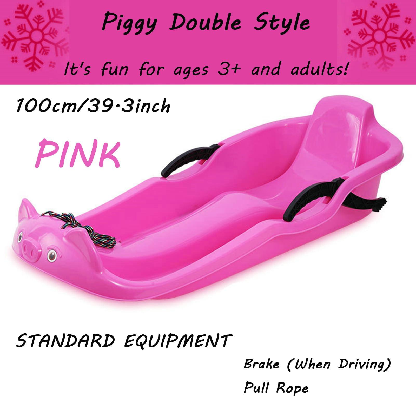 Natliedop Two-Handle Children's Sledges, Two-Person Padded Sledges, Frost-Resistant and Wear-Resistant Sledges, Sledges with Backrests