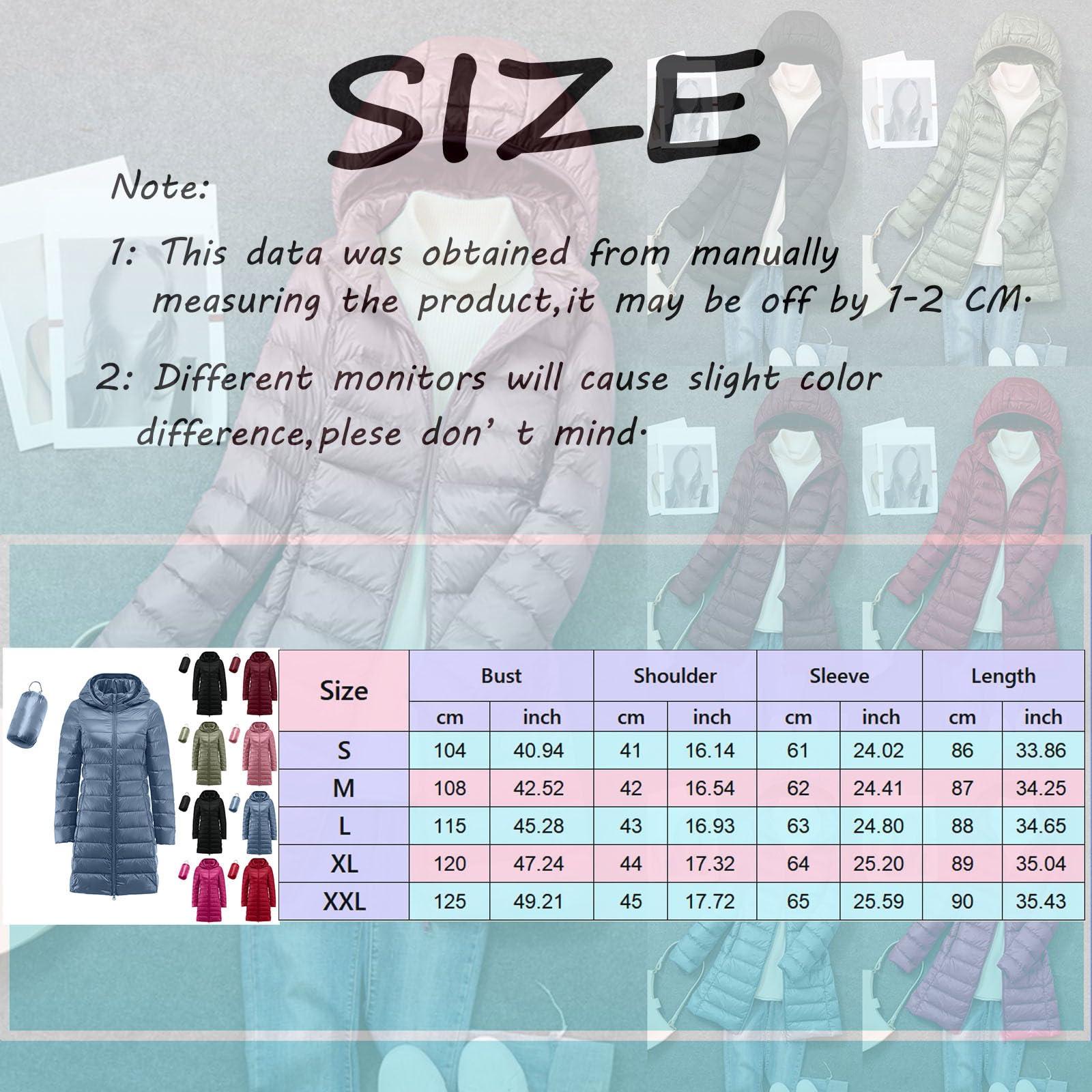 NineFit Basics Womens Packable Down Jacket Lightweight Puffer Jacket Slim Fit Hooded Jacket Winter Short Windbreaker Warm Long Coat