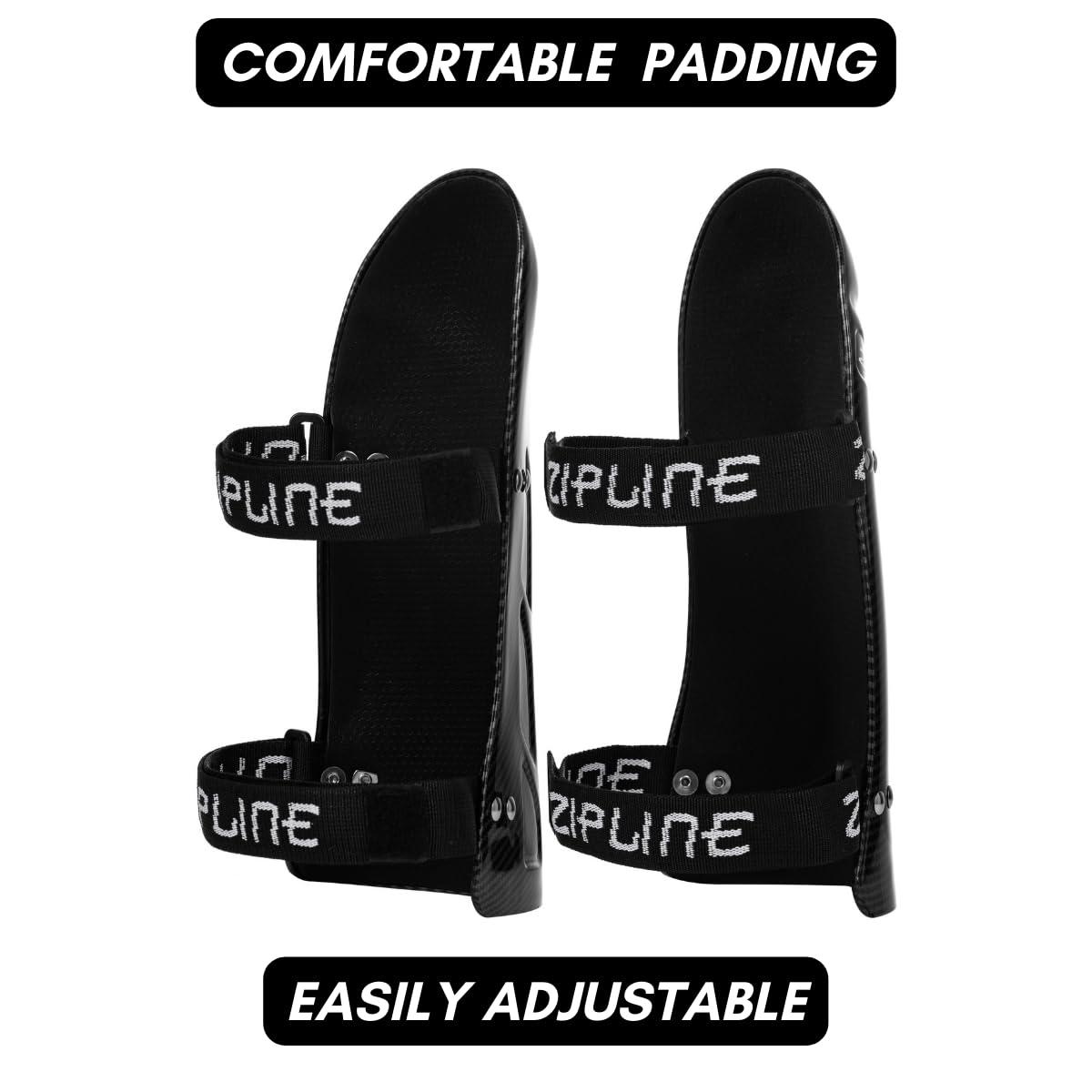 Zipline Ski Zipline Racing Ski Shin Guard - US Ski Team Official Supplier (Carbon, Medium - 11\")