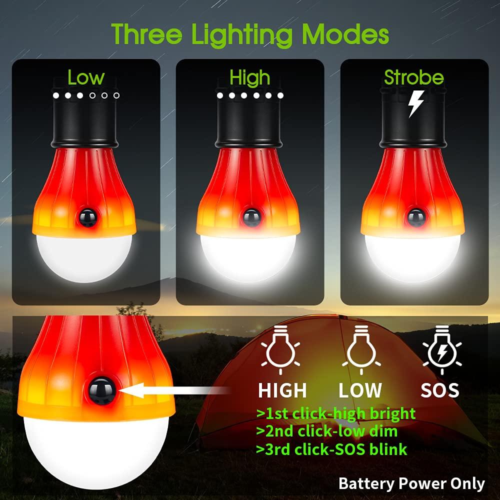 Doukey Campings Light [4 Pack] Doukey Portable Camping Lantern Bulb LED Tent Lanterns Emergency Light Camping Essentials Tent Accessories LED Lantern for Backpacking Camping Hiking Hurricane Outage