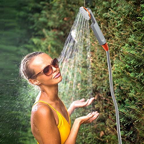 Ivation Ivation Portable Camping Shower | Compact Handheld & Hands-Free Rechargeable Outdoor Shower Head & Cleaning System w/ 3.7V Pump, 6-Ft Hose, Bidet Head, Removable Filter, Multiuse Hook & USB Cable