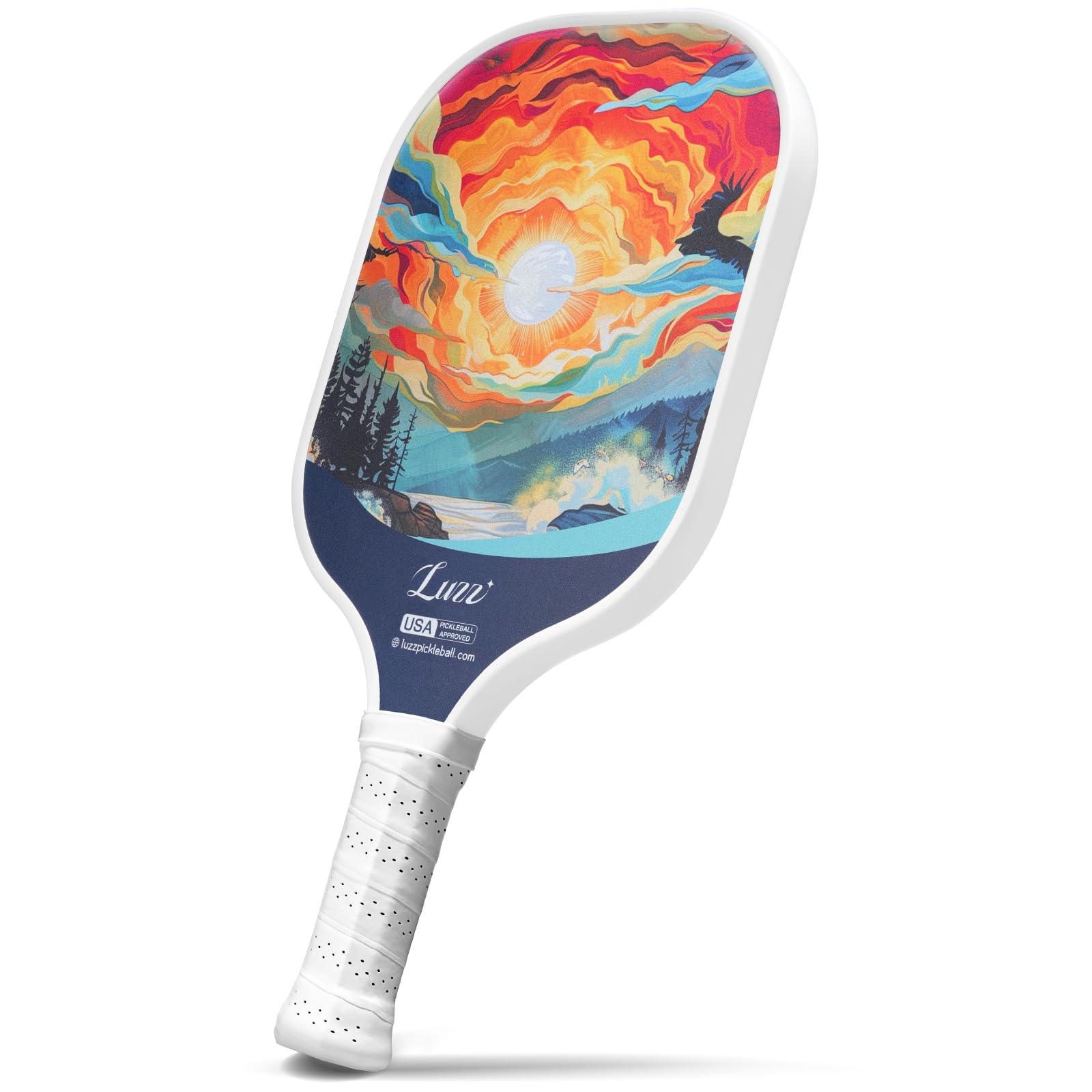 LUZZ PICKLE Luzz Carbon Fiber Pickleball Paddles, Sandblasted Surface USAPA Approved Pickleball Rackets for Beginners Increased Spin Control Pickle Ball Paddle Set for Men,Women,Pros,Adults,Sunset
