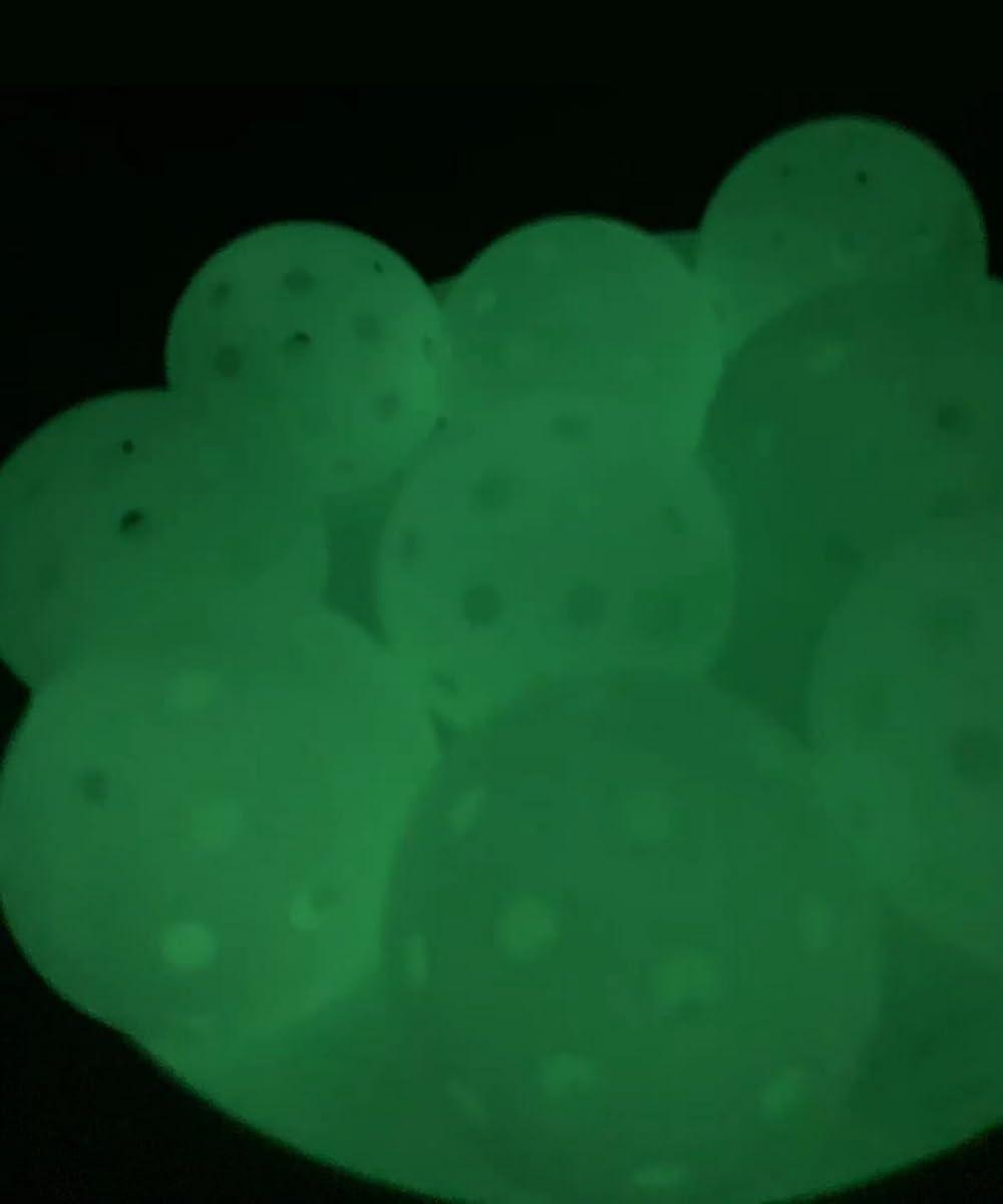 Aolowewin Aolowewin Glow in The Dark Pickleball Balls, 40-Holes USA Pickleballs (USAPA) Spec, Day and Nighttime Practice Pickle Balls, with UV Flashlight & Mesh Bag
