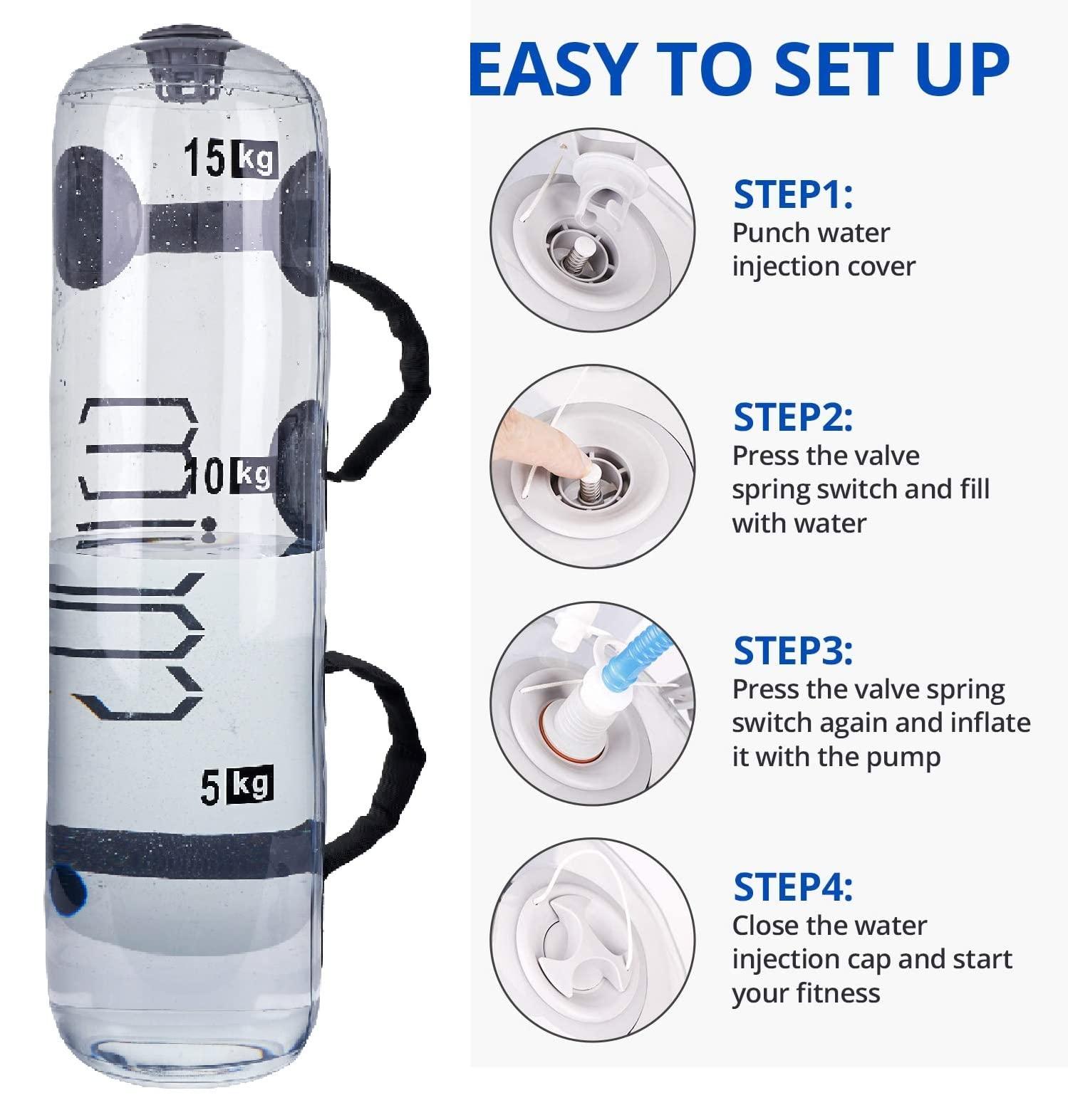 Solim Water Weights Aqua Bag, Workout Sandbag Alternative Strength Training Sand Bag Portable Stability Fitness Equipment Ultimate Core and Balance Training for Home Gym 33 LBS