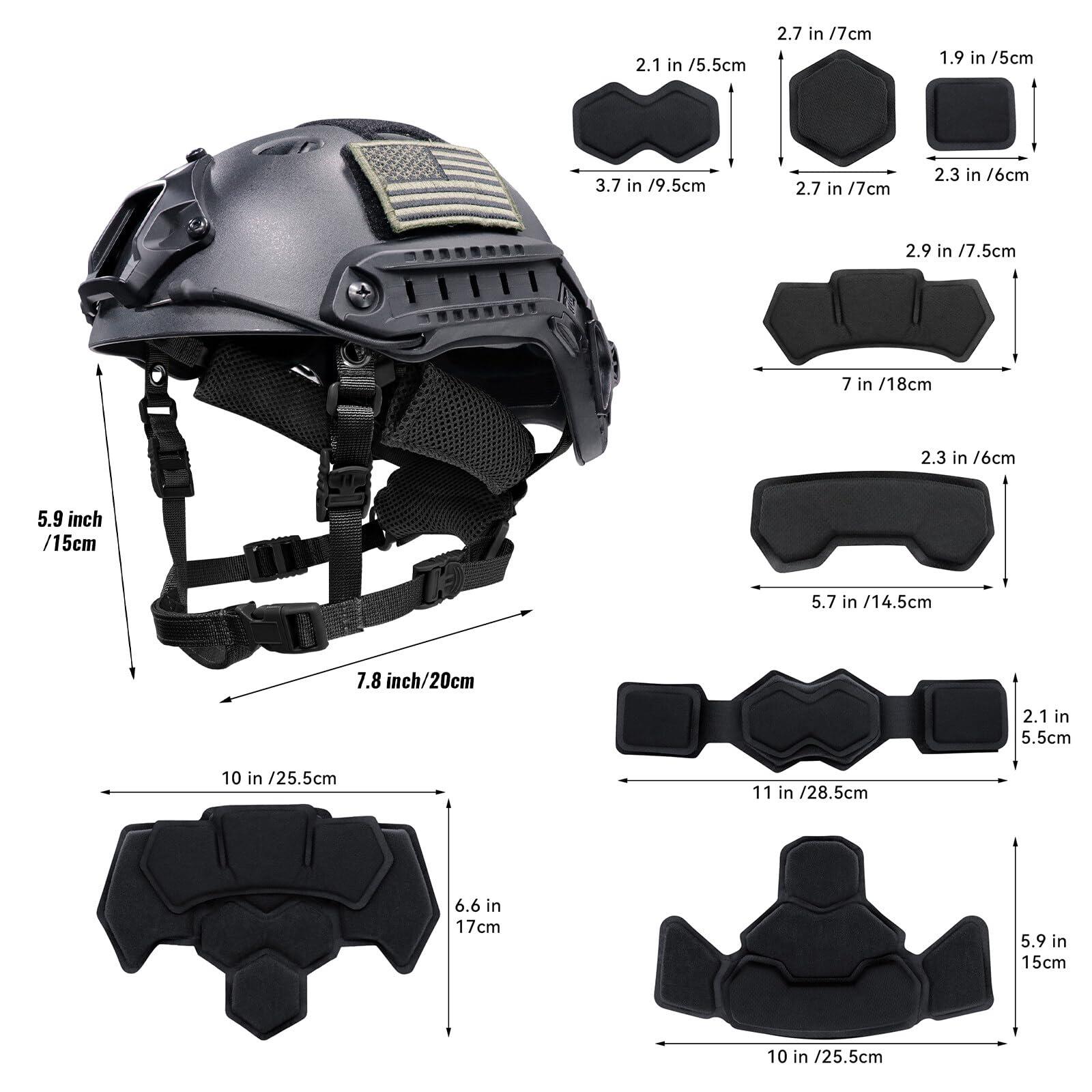Yzpacc Yzpacc 2set Tactical Helmet Pads and Helmet Chin Strap Replacement Adjustable for Tactical Fast MICH ACH Bump FMA EXF Helmet Replacement Accessories Kit