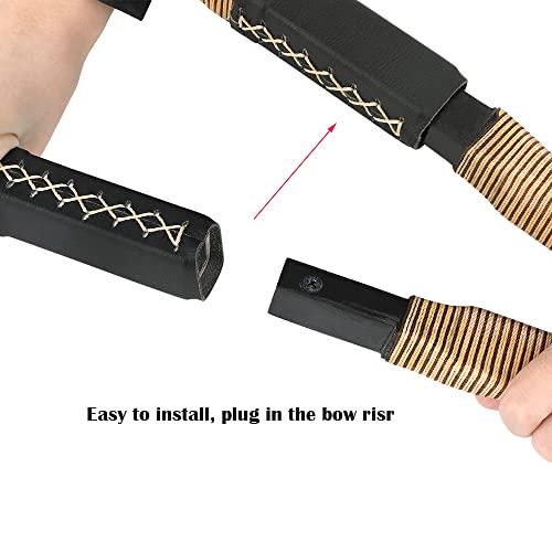 HNZMDY 55 Inch Traditional Longbow 20-35 Lbs Takedown Recurve Bow Horsebow Traditional Wood Hunting Bows Right Hand and Left Hand for Target Shooting Practice (35 Lbs, bow set)