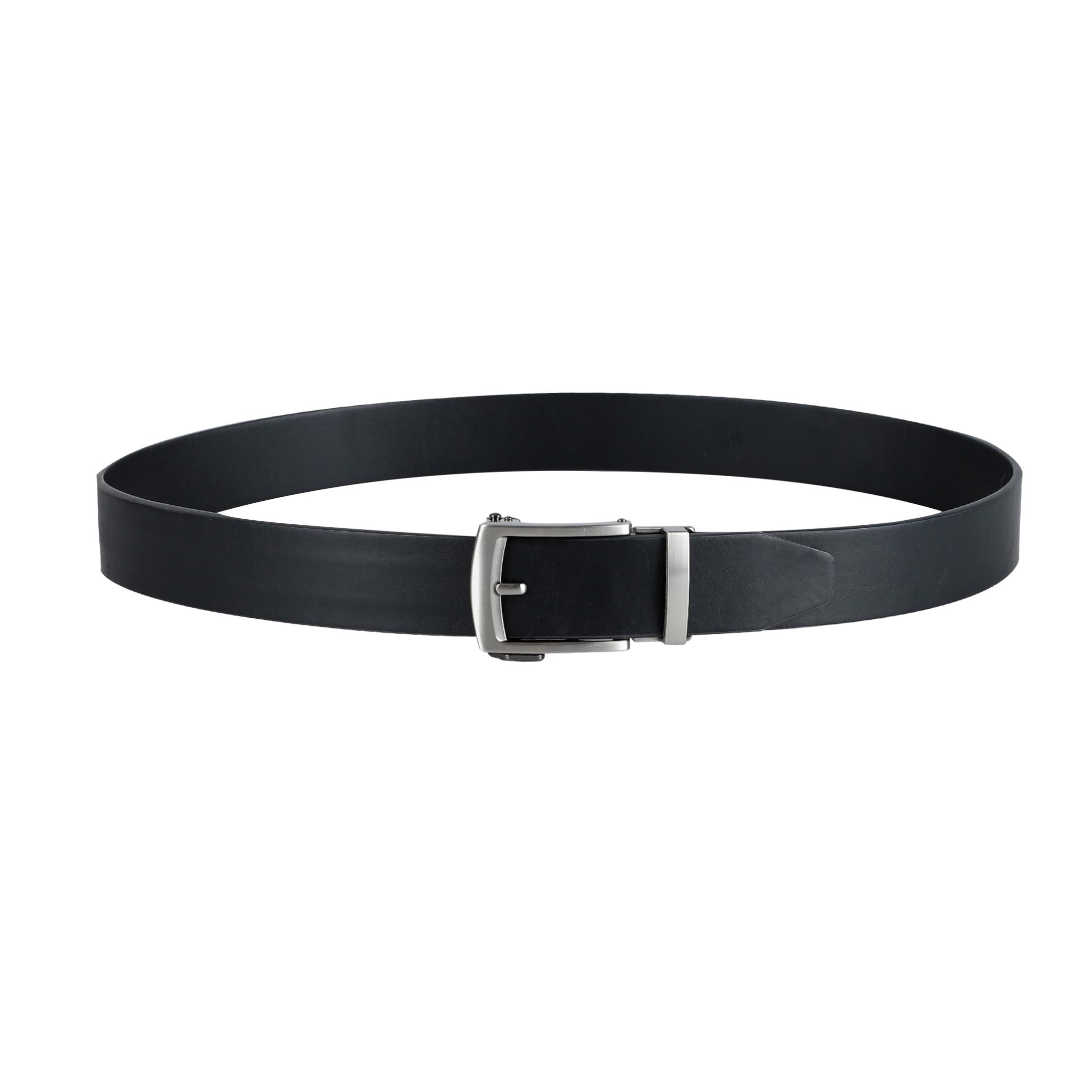 Exact Fit Exact Fit Men's Ratchet Adjustable Custom Fit Track Lock Belt, Black, Small (30-32)