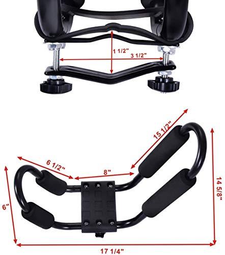 Goplus 2 Pairs Kayak Roof Rack, Universal Kayak Carrier J-Bar Rack with 4 Tie Down Straps, Canoe Boat SUP Surfboard Ski Board Rooftop Mount Rack on Car SUV and Truck Crossbar