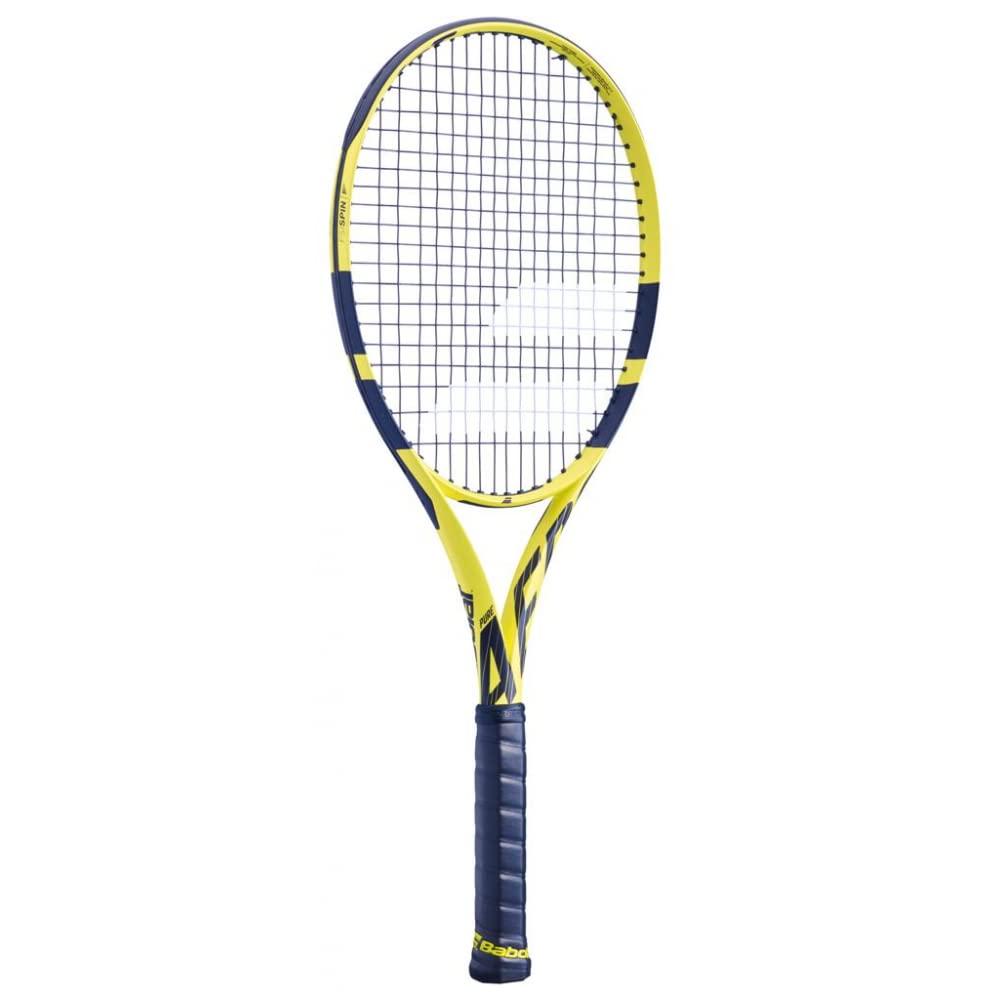 Babolat Babolat Pure Aero Team Tennis Racquet - Strung with 16g White Syn Gut at Mid-Range Tension (4\" Grip)