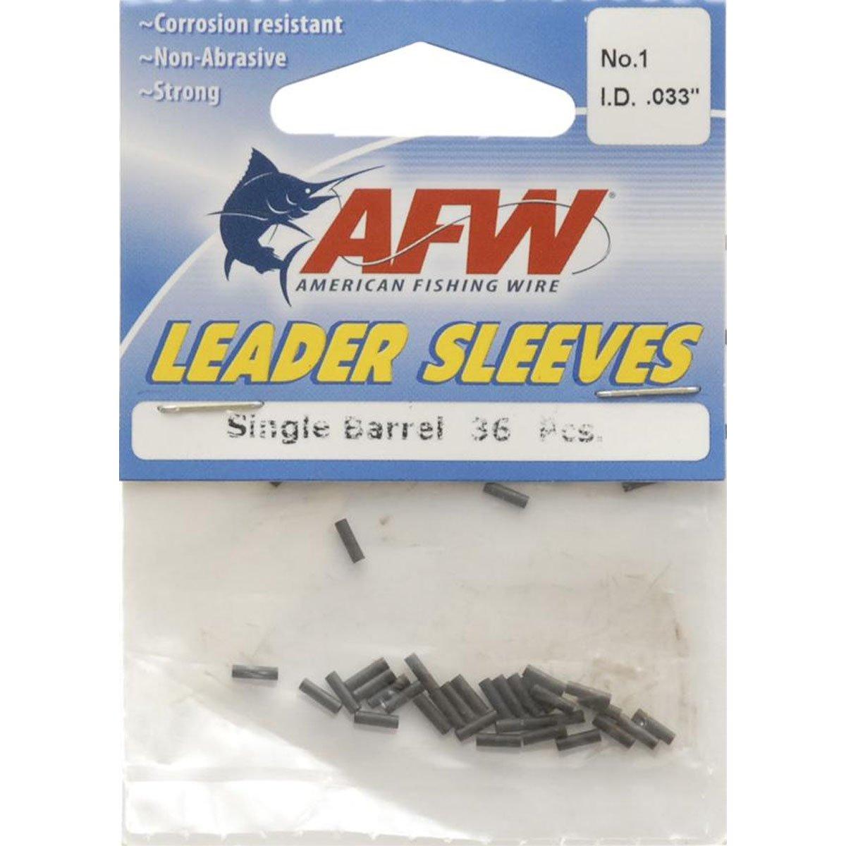 AFW AFW American Fishing Wire Single Barrel Crimp Sleeves, Size #1/.033\", Black, 36 pc