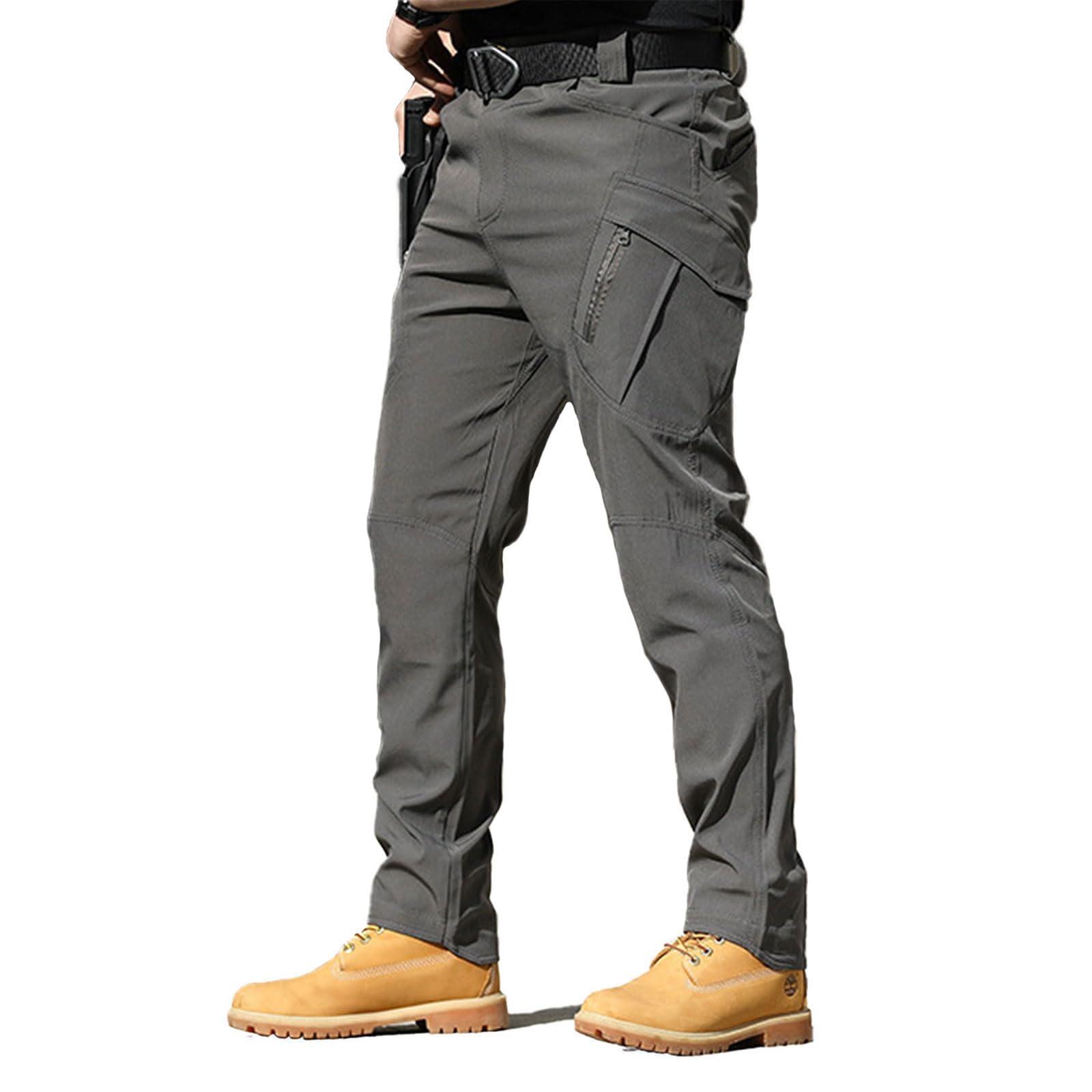 Qhecomce Qhecomce Texwix Flexcamo - Tactical Waterproof Pants, Texwix Tactical Pants, Mens Outdoor Hiking Pants with Multi Pockets (Gray, 5X-Large)