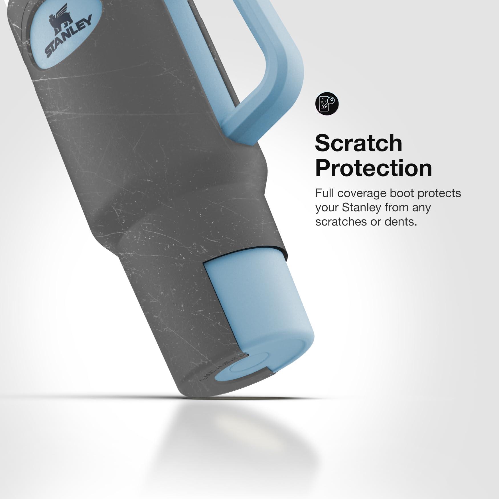 ENCASED ENCASED Silicone Protector Boot Compatible with Stanley 40oz Quencher Tumbler with Handle, Full Body Sleeve Case (Gray)