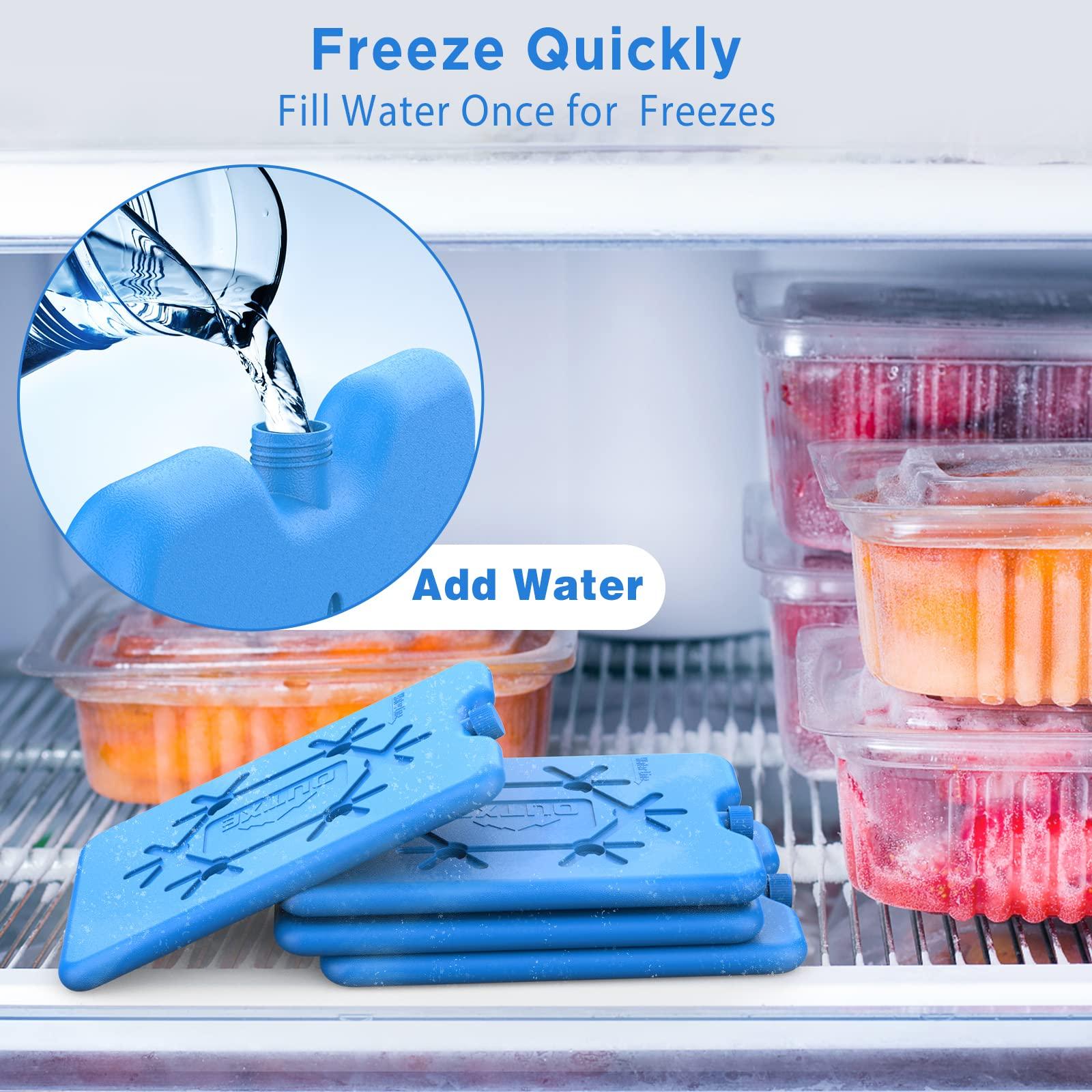 OUTXE OUTXE Ice Packs for Lunch Box 8 Pack- Reusable Ultra-Thin Freezer Packs - Long-Lasting Cool Packs for Coolers, Keep Food Fresh and Cold in Lunch Boxes and breastmilk Bags - 8 Pack (Blue)