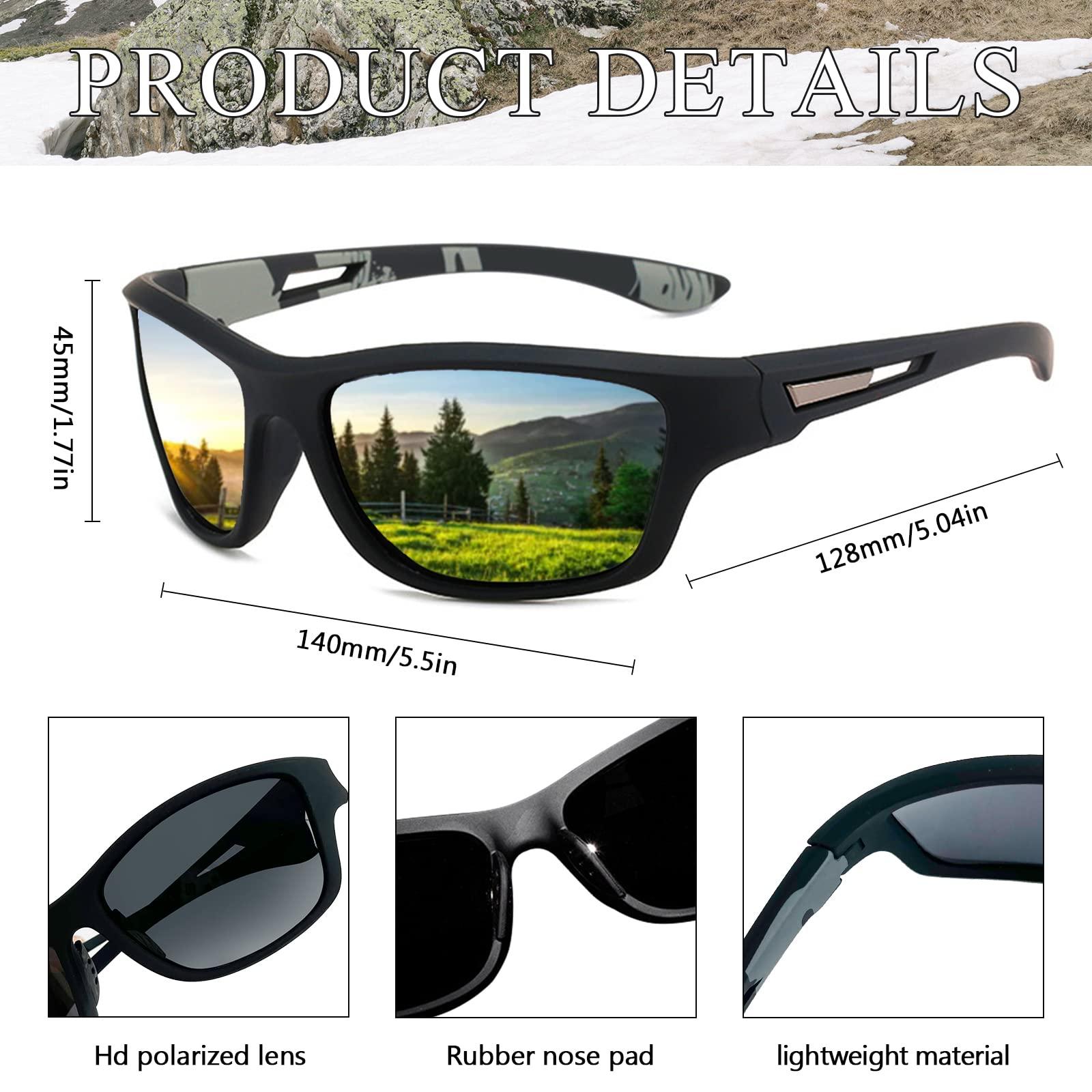 SUNOVELTIES SUNOVELTIES 3 Pcs Black Polarized Sunglasses Mens/Women Sport Glasses UV400 Driving Fishing Running Cycling Shades Sun Glasses