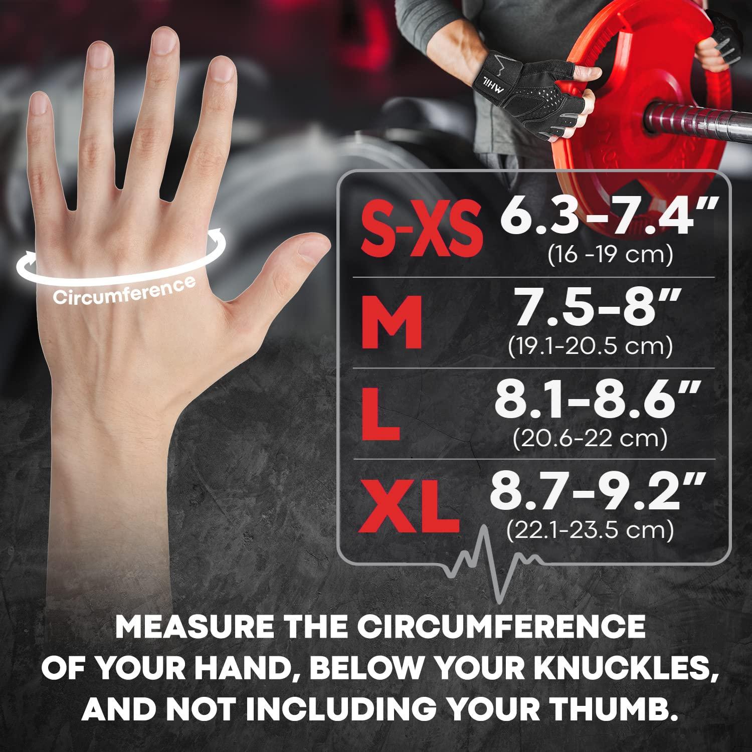 MhIL MhIL Workout Gloves for Men Comfortable Gym Gloves for Men with Enhanced Grip for Safety and Hand Protection Weight Lifting Gloves for Men with Wrist Wraps Support for Performance Boost and Style
