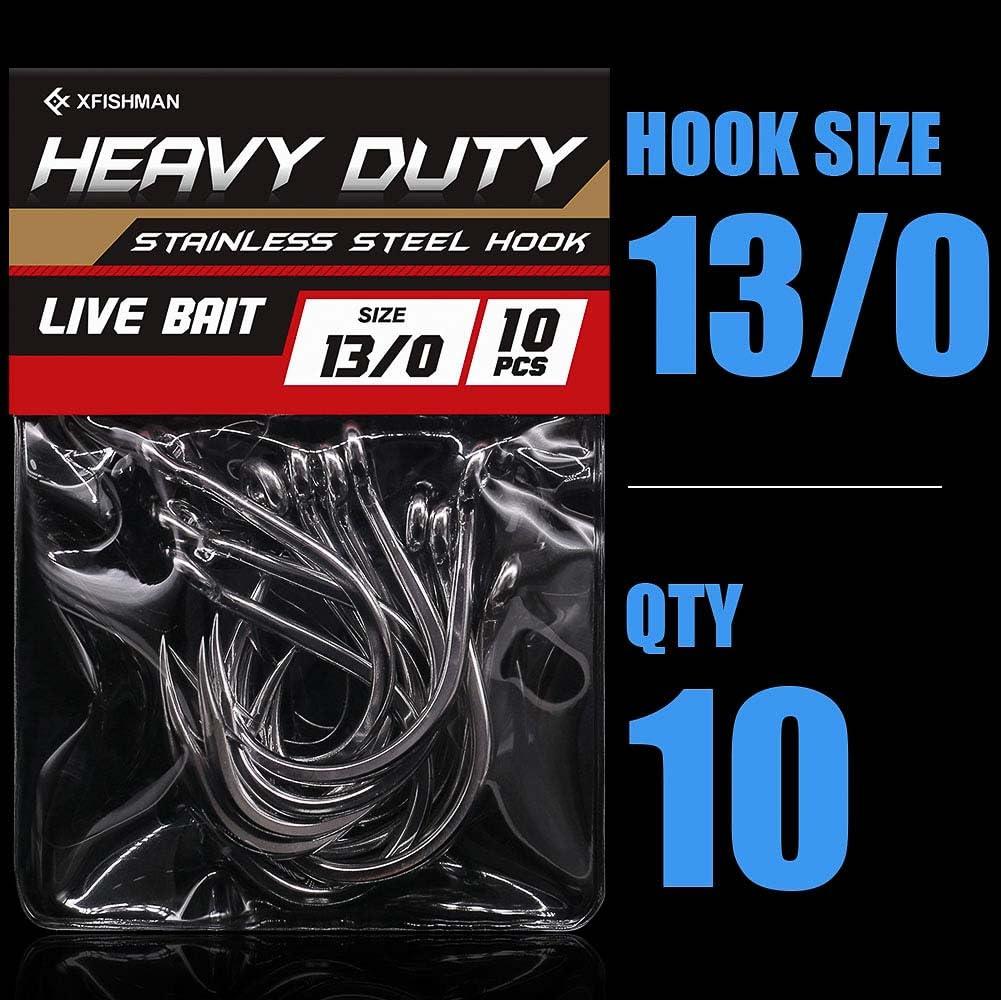 XFISHMAN 3X-Strong-Octopus-Hooks-Saltwater-Fishing-Circle-Hooks- Stainless Big Game Size 1-13/0