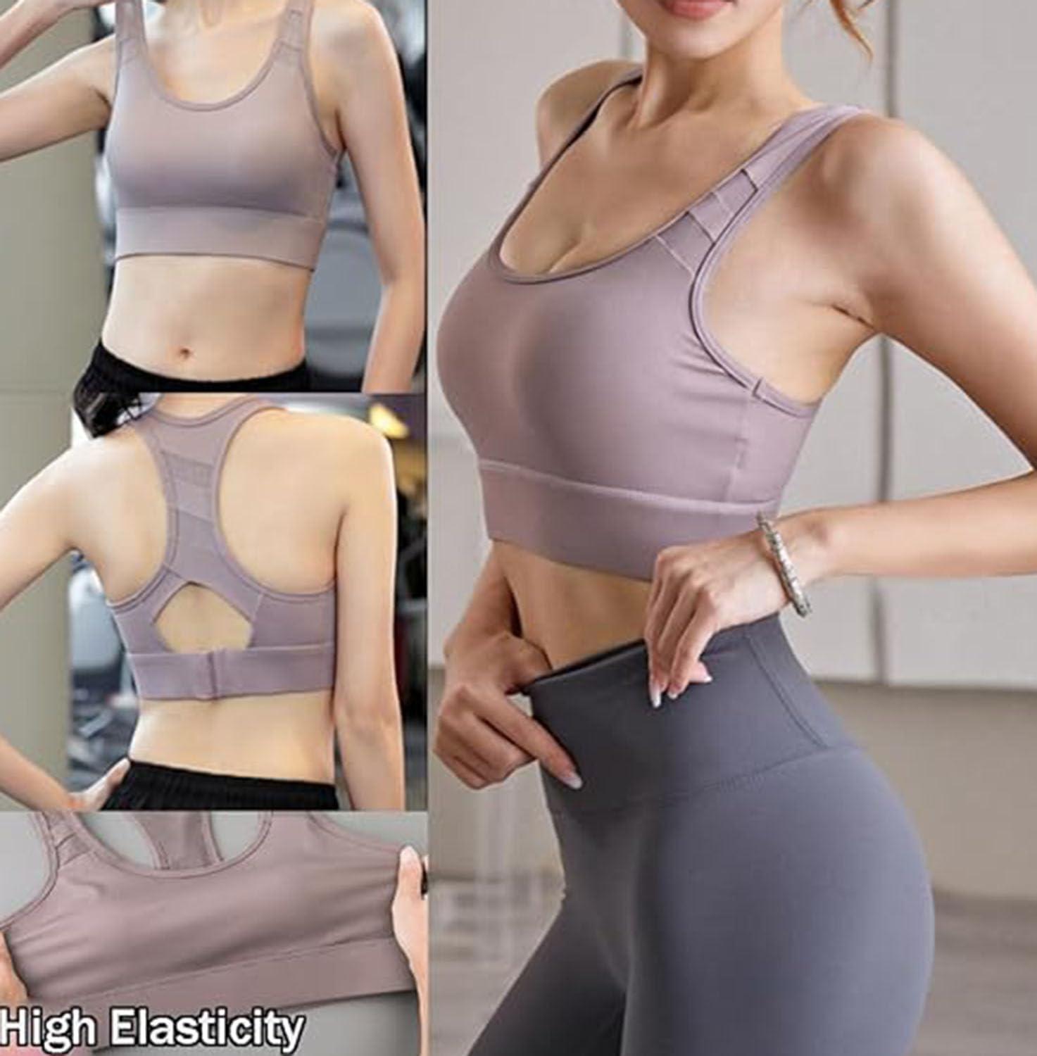 ljhjdkxf ljhjdkxf Plus Size Sports Bra High Impact,High Strength Shockproof Comfortable High Impact Plus Size Sports Bra (2 PCS-Purple,S)