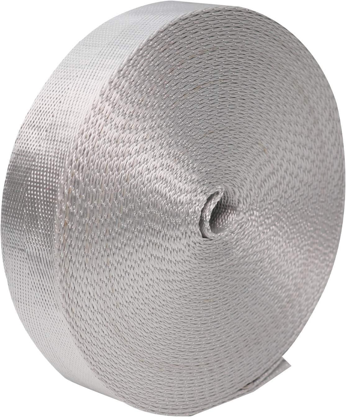 Devobunch Devobunch Nylon Webbing Straps, 1 Inch Wide Heavy Duty Nylon Strap, Durable Flat Rope Webbing, 10 and 25 Yard Roll for Backpack Strapping, Tie-Down, Dog Leash, 18 Vibrant Colors (Grey, 25 Yard)