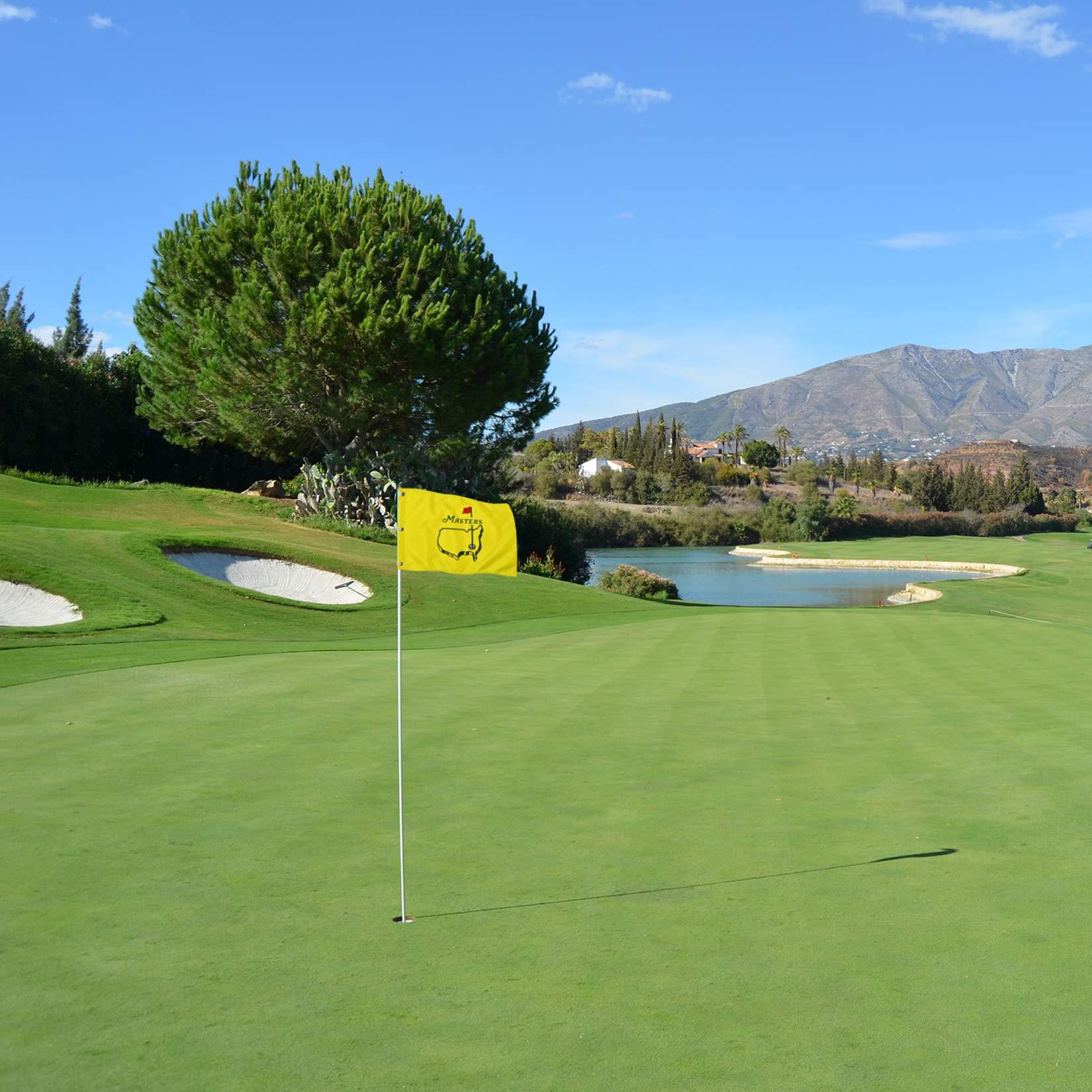 COGOLFING COGOLFING Golf Flag with Grommets, Double-Side Printed Augusta National Flag, 420D Nylon Golf Pin Flags, Putting Green Flags for Golf Course Driving Range Collection, 14\" H x 20\" L, Yellow