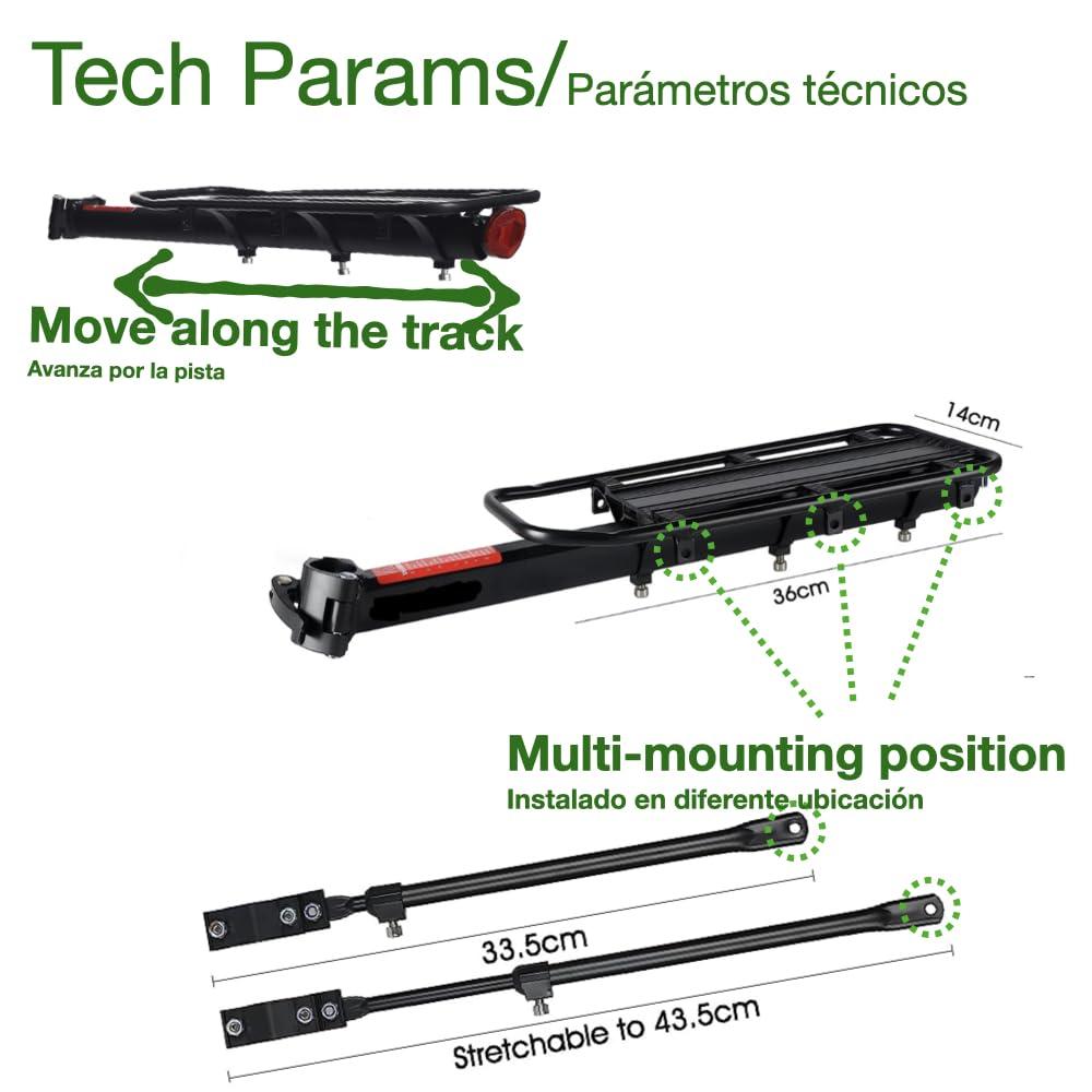 Urby Urby Fat Tire Bike Rack and Electric Bike Rack, Parrilla Para Bicicletas Trasera, Ideas as Cargo Rack with Load Capacity (60KG Load Capacity)