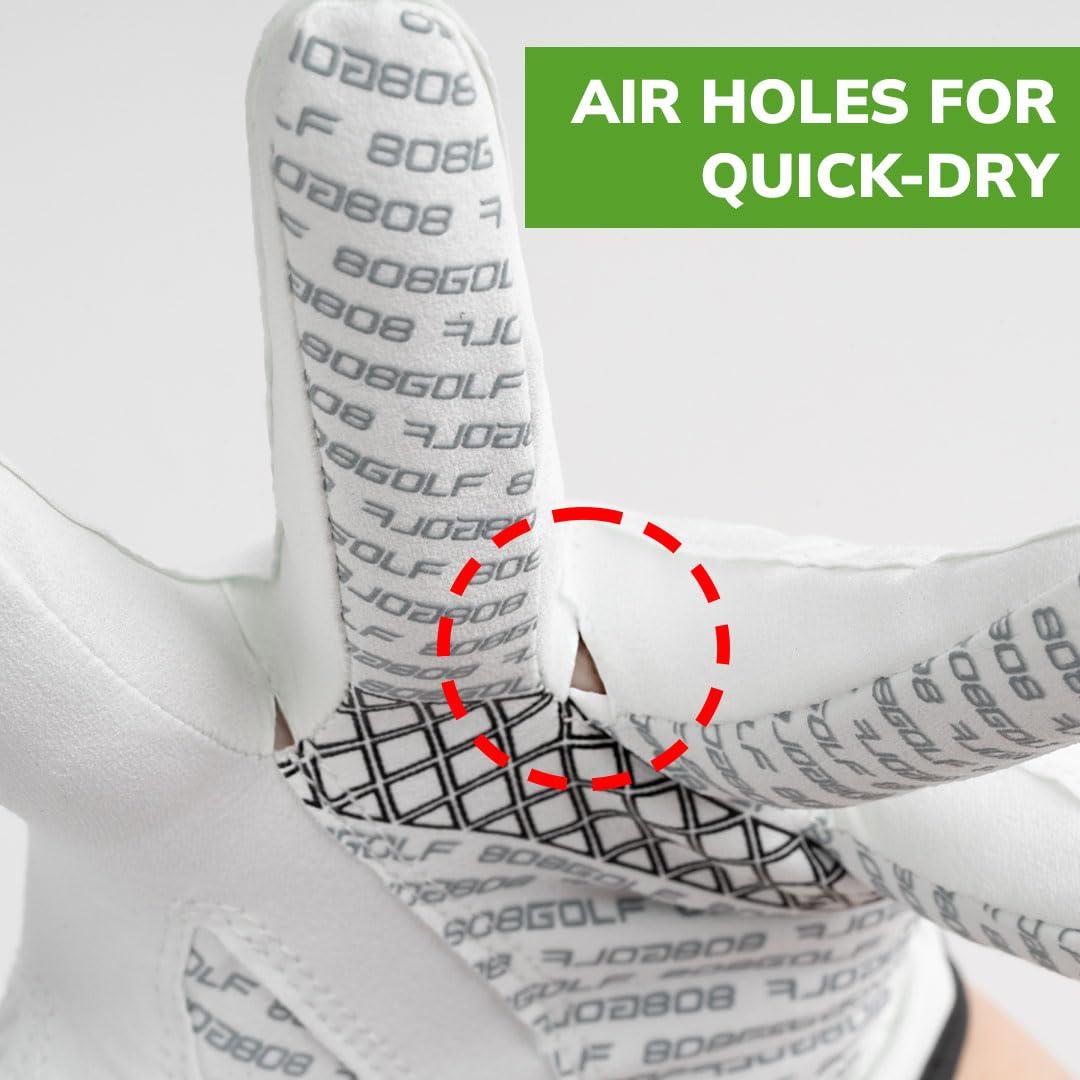 &0&GOLF Golf Glove Non-Slip Microfiber Silicone Grip Correct Hand Positioning