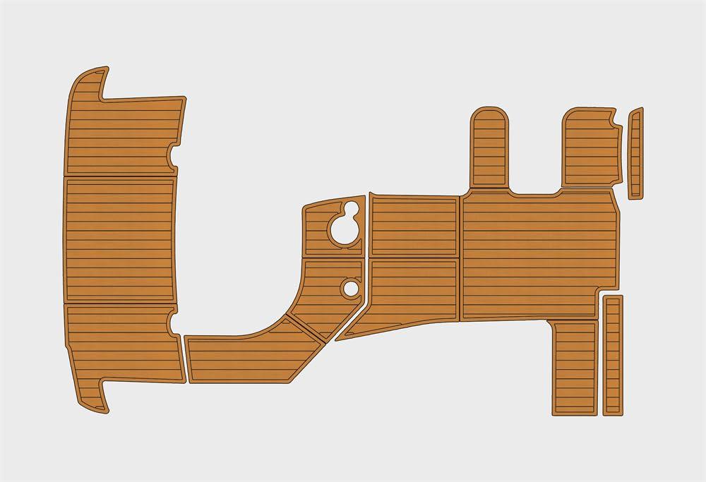 ATDEK ATDEK 2005-2009 Maxum 2900 SE Cockpit & Swim Platform 1/4 6mm eva Foam Faux Teak Deck Surfing Boat Fishing Boat Motorcycle Hurts crapet Non-Slip mat Marine Floor (Brown Over Black)