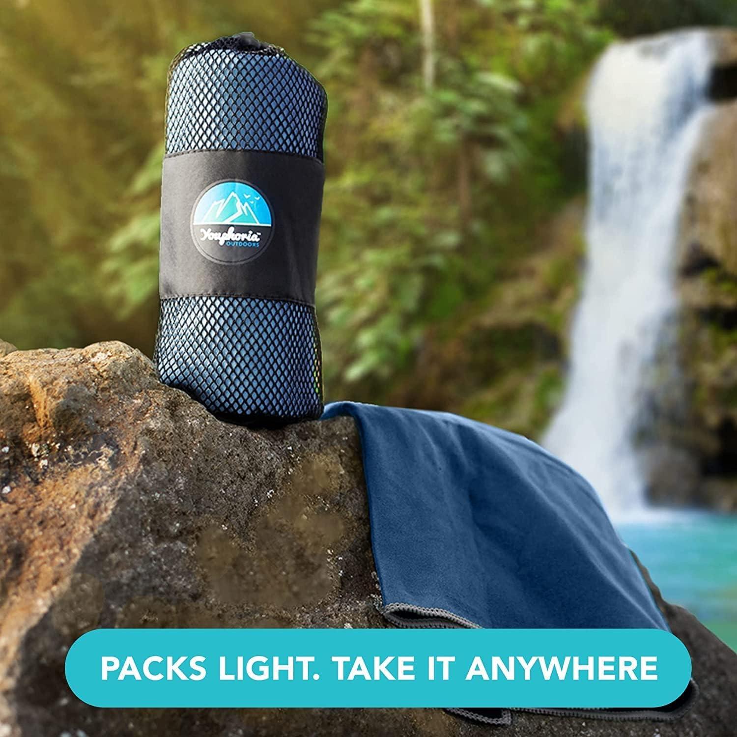 Youphoria Outdoors Youphoria Microfiber Travel Towel Fast Drying Lightweight - Quick Dry Towel for Camping, Beach, Backpacking, Hiking, & Sport