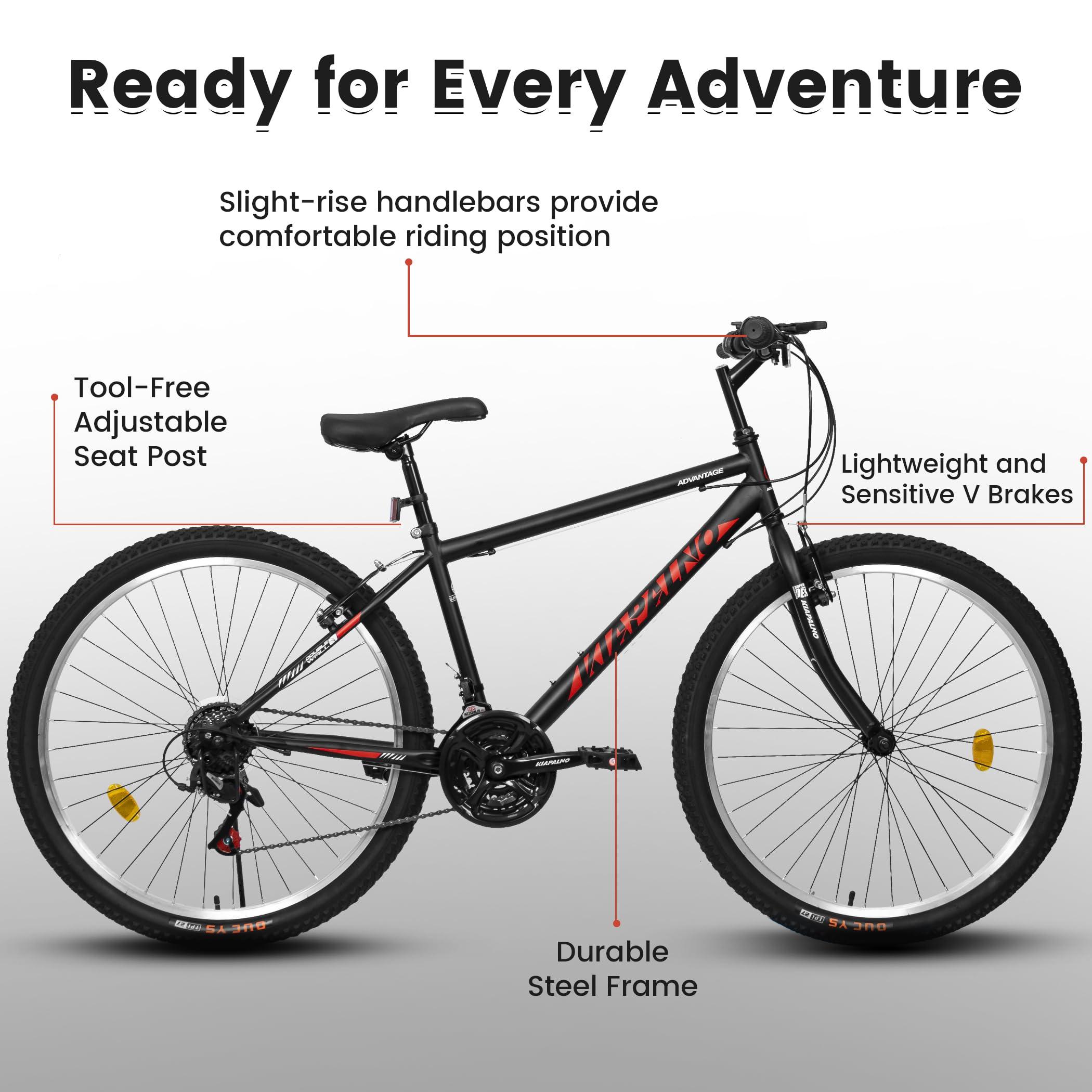 KIAPALNO KIAPALNO Mountain Bike 26 Inch for Men Women, 21 Speeds High-Carbon Steel Frame, Rigid Suspension Sport Bicycle, Adult Teens MTB Bicycle for Snow City Commuters and Short Trip