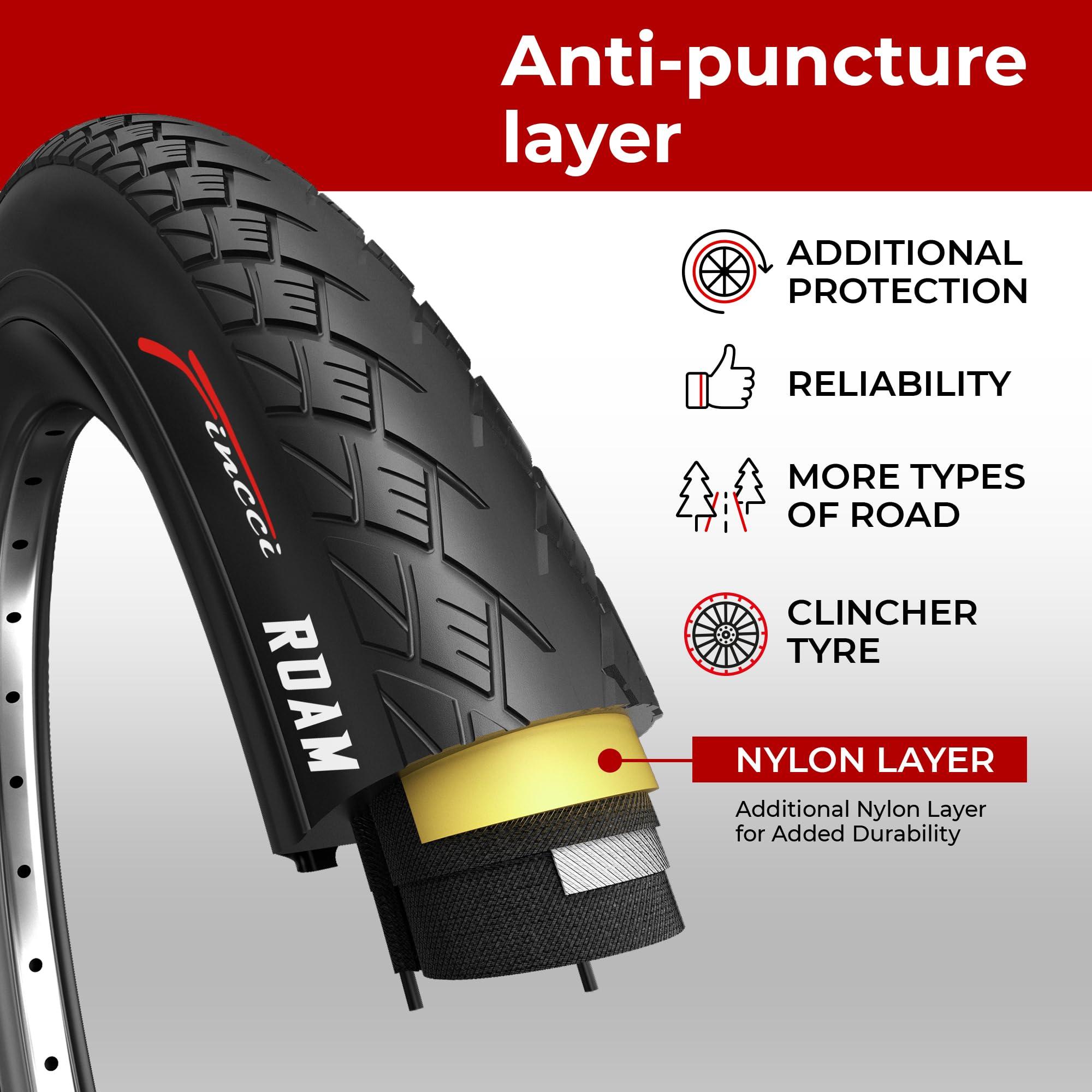 Fincci Fincci Pair 700x38c Foldable Bike Tires, 40-622, with 1mm Antipuncture Protection Ideal for Electric, Road, Mountain, MTB, and Hybrid Bikes (Pack of 2)