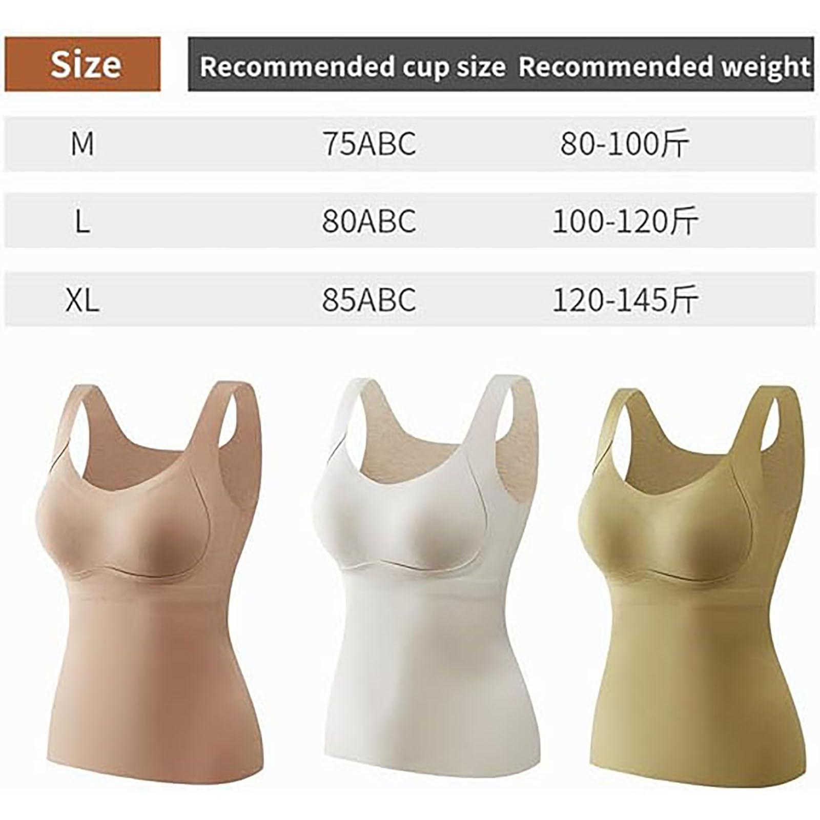Ryuuom Welfaries Women's Thermal Tank Tops with Built-in Bra, Welfare Tank Top with Bra, Shelf Bra Tank Tops for Women White