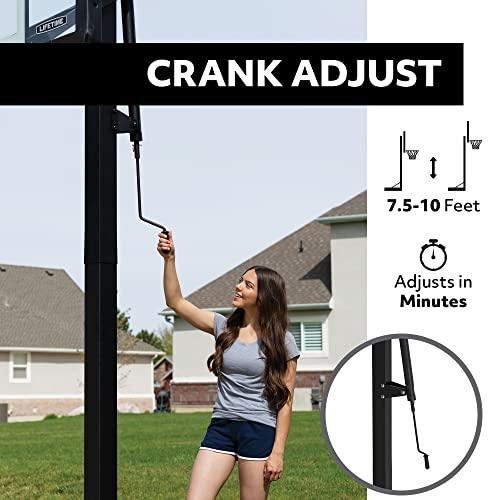 Lifetime Lifetime Crank Adjust In Ground Tempered Glass Basketball Hoop, 54\", Clear