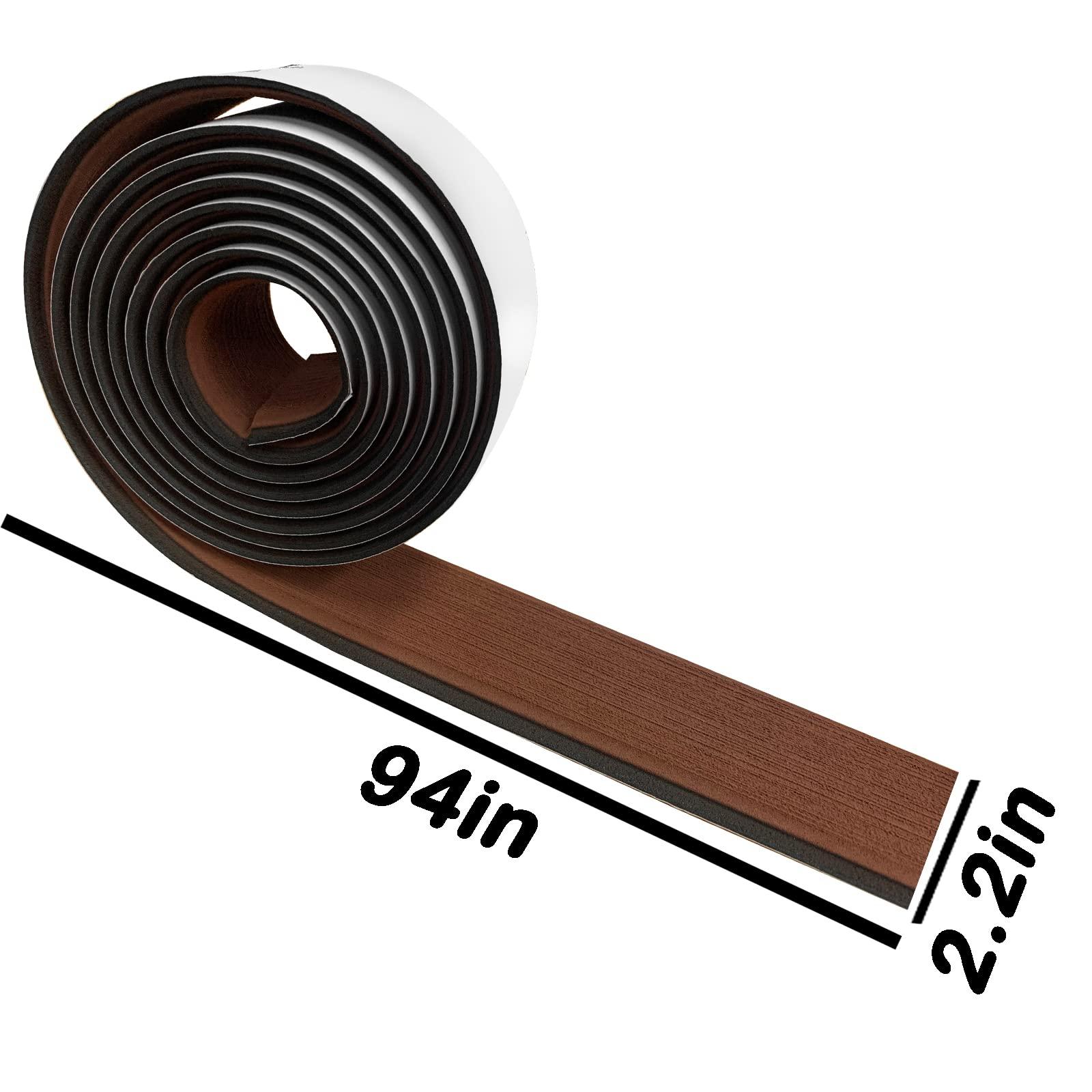 KXKZREN KXKZREN Boat Flooring EVA Foam Decking Sheet Faux Teak Marine Mat Marine Carpet Cooler Tops Non-Slip Self-Adhesive Flooring for Motorboat RV Yacht Kayak Swim Platform 94\" x 47\"/44\"/35\"/23\"/16\"