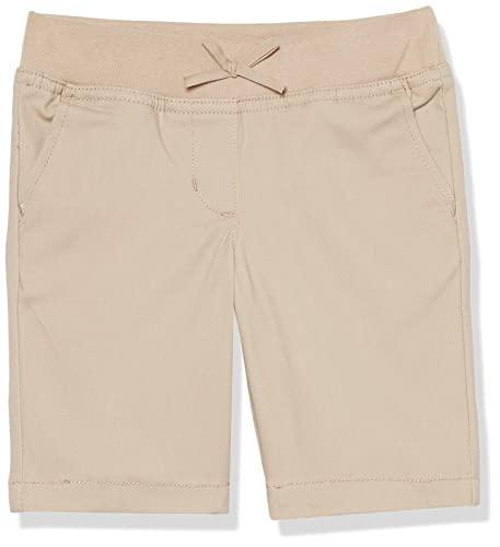 Nautica Nautica Girls' School Uniform Bermuda Shorts, Fit, Stretchy Material, Functional Pockets, Khaki Pull-On, 6X