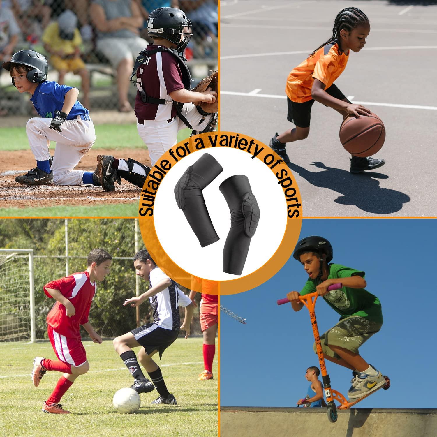 Tinymori Tinymori Kids Arm Knee Sleeve Pads 5-15 Years Children Youth Sports Compression Leg Protective Knee Elbow Guard with Wristbands for Volleyball, Basketball, Baseball, Football, Cycling