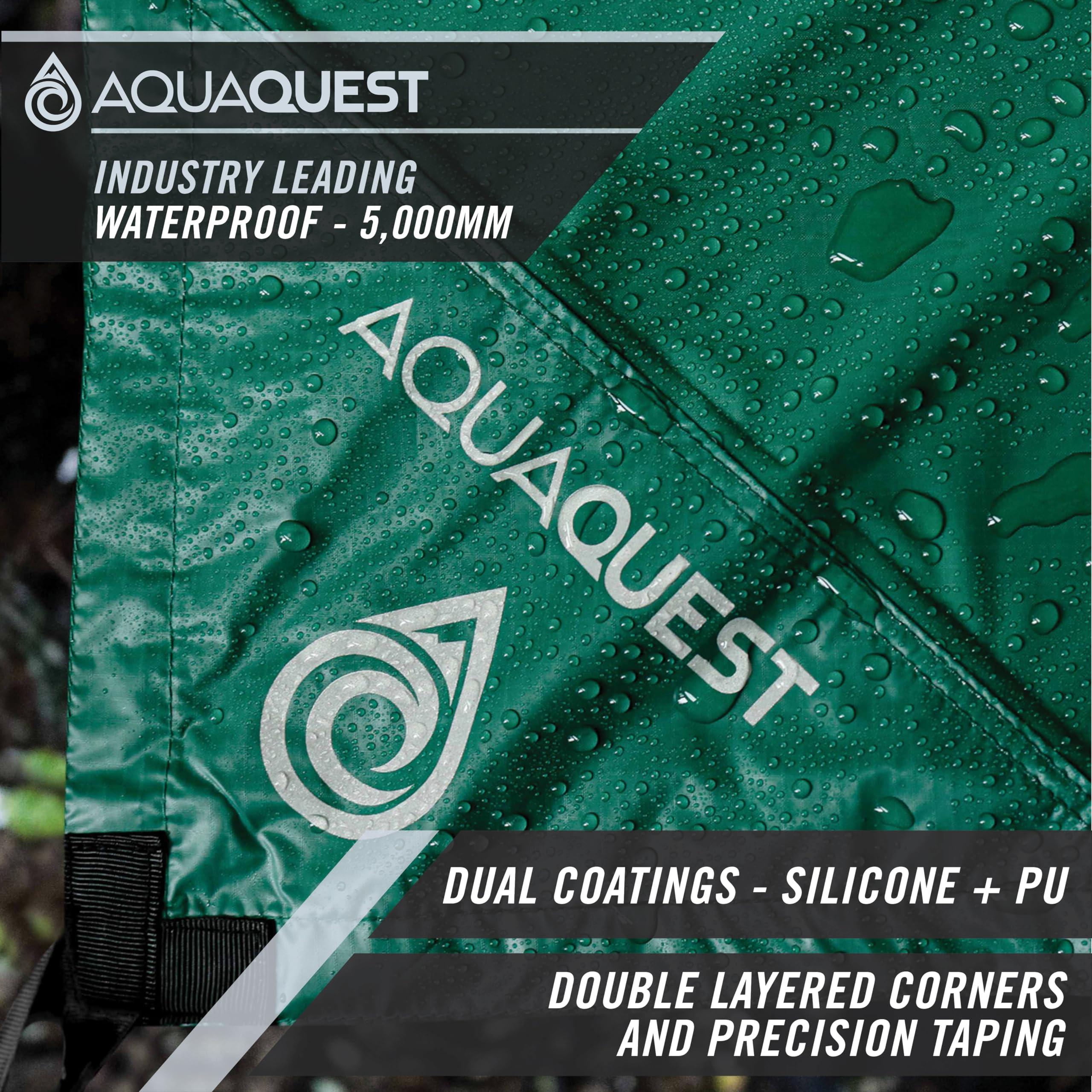 Aqua Quest AquaQuest Guide Camping Tarp - Ultralight Tent Cover or Rain Fly - Waterproof Camping Gear Must Haves for Hiking, Hammock, Bivy & Survival, 20 x 13 ft, Forester Green