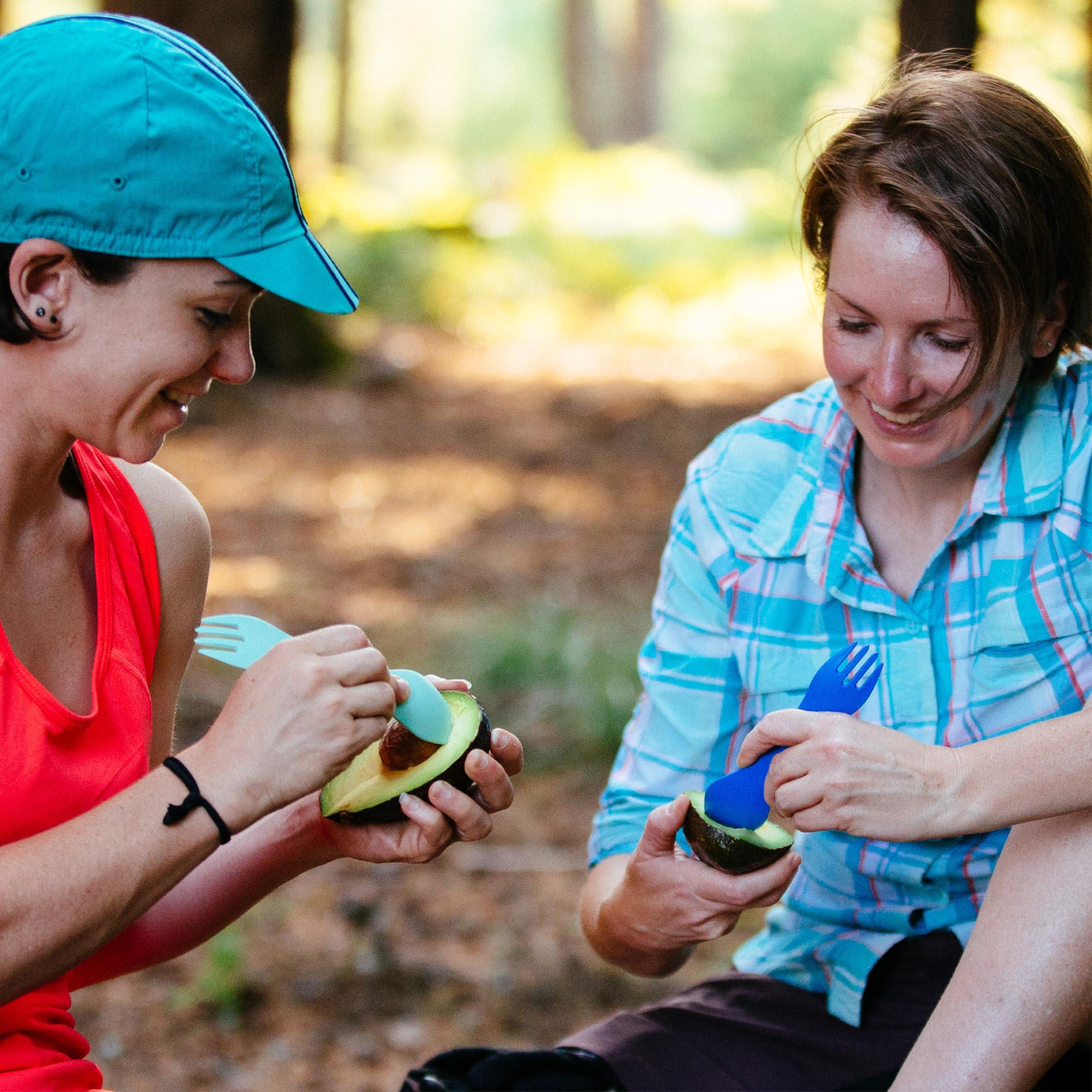 humangear humangear GoBites Uno | Travel & Camping Utensils | Portable & Convertible Dining Ware | Multi-Functional Spork, Blue
