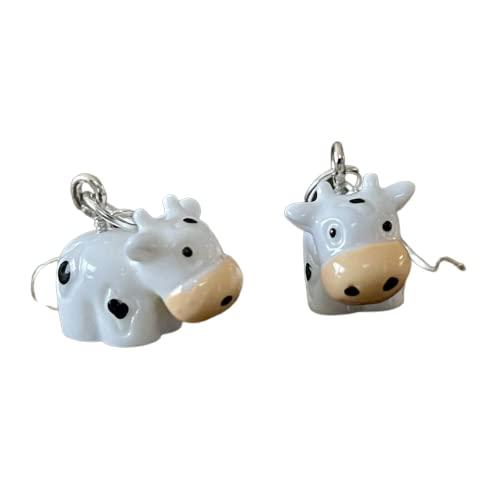 NineFit Basics Cow Farm Animal Dangle Hook Style Earrings