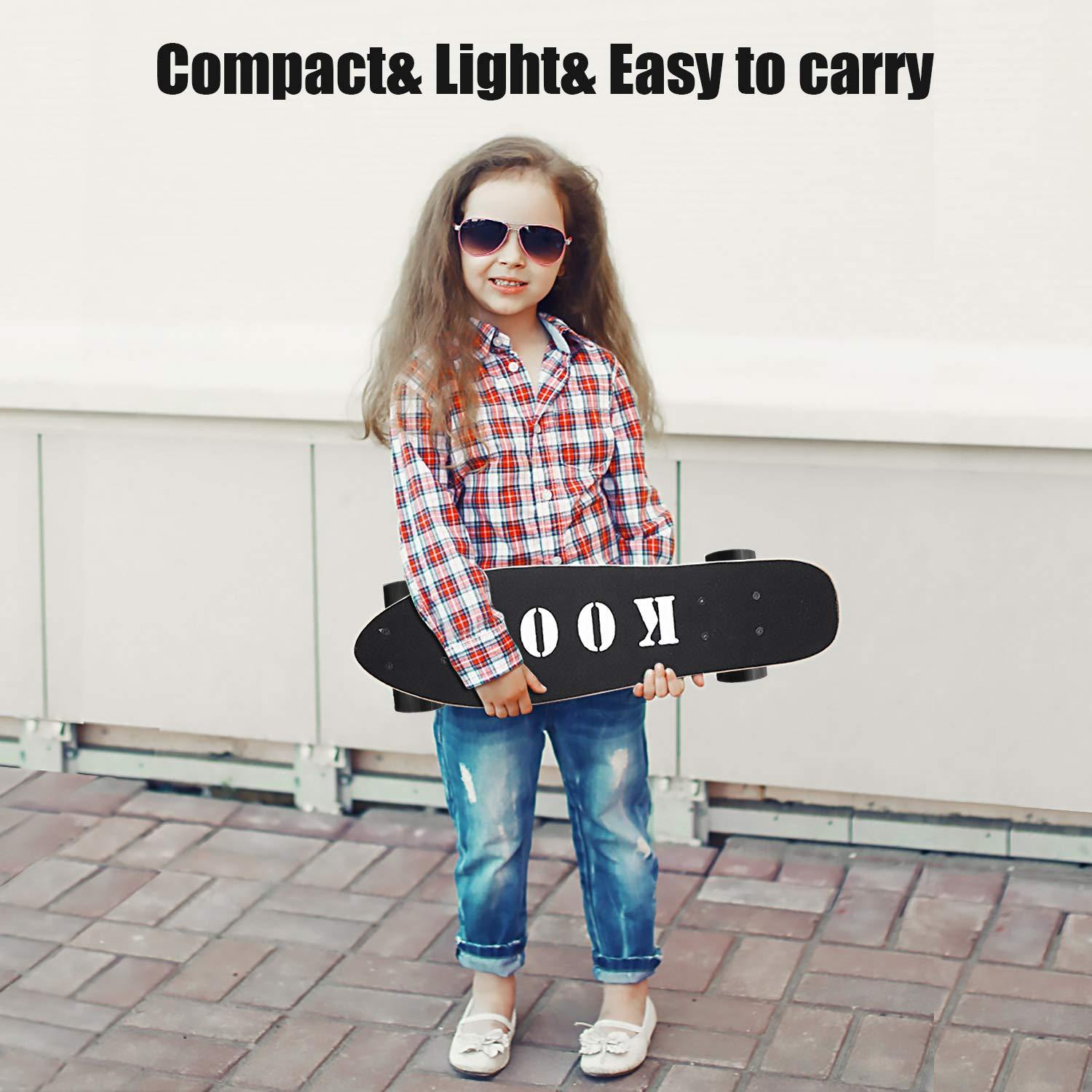 KO-ON KO-ON Skateboard Complete Skateboards 27 Inch Mini Cruiser Skateboards for Beginners Kids Boys and Girls (Check)