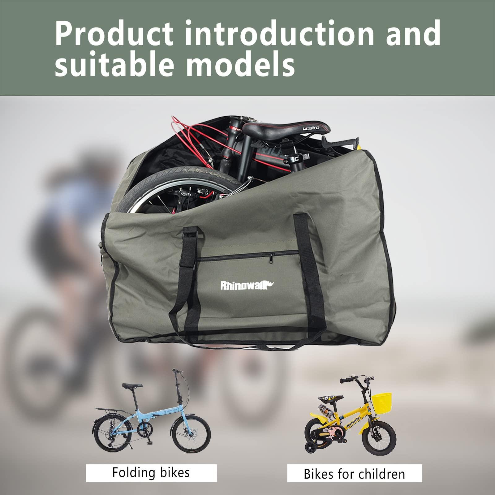 CamGo CamGo 20 Inch Folding Bike Bag - Wear-Resistant Bicycle Travel Case Outdoors Bike Transport Bag for Cars Train Air Travel (Army Green, 20 inch)