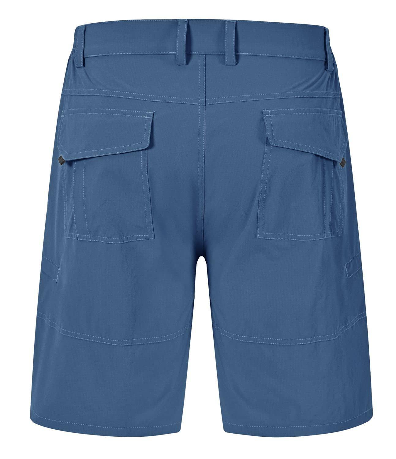 Rdruko Rdruko Men's Hiking Cargo Shorts 9" Quick Dry Lightweight Travel Work Casual Shorts with Zipper Pockets Pockets(Denim Blue, US 40)