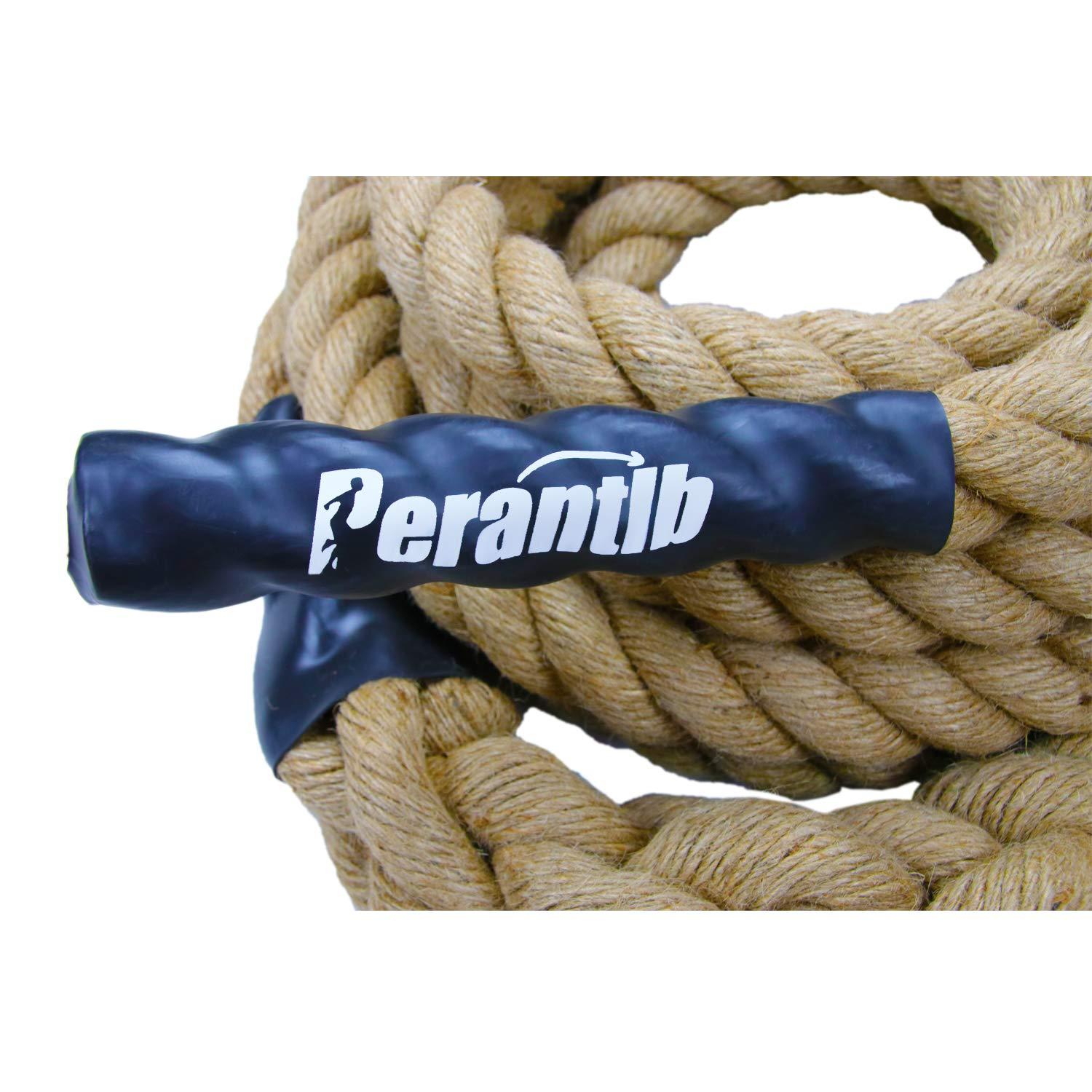Perantlb Perantlb Outdoor Climbing Rope for Fitness and Strength Training, Workout Gym Climbing Rope, 1.5\'\' in Diameter, with Hook, Length 20 Feet