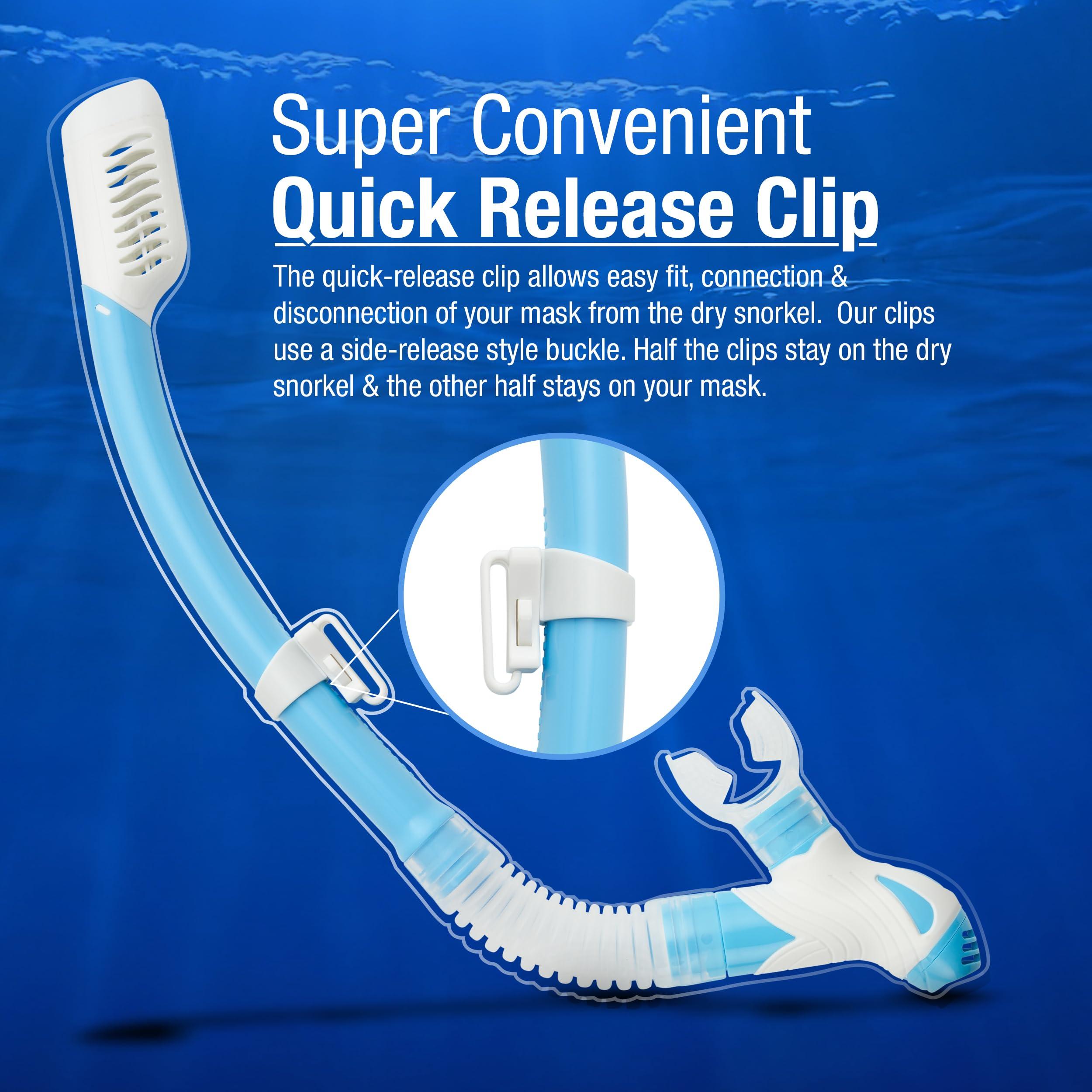 Kraken Aquatics Kraken Aquatics Dry Snorkel | Quality Professional Snorkel Gear with Dry Top Valve, Comfortable Silicone Mouthpiece and Purge Valve for Scuba Diving, Snorkeling, Freediving, Spearfishing and Swimming