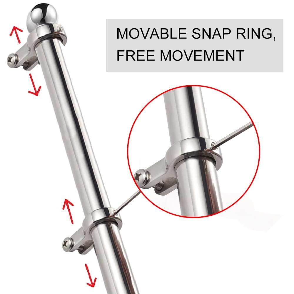 ZOMCHAIN ZOMCHAIN Marine Flag Pole with Base, Flag Pole Holder, 316 Stainless Steel Flag Pole Set for Boat, Yacht, Truck and Yard - Flag Pole 24 inch