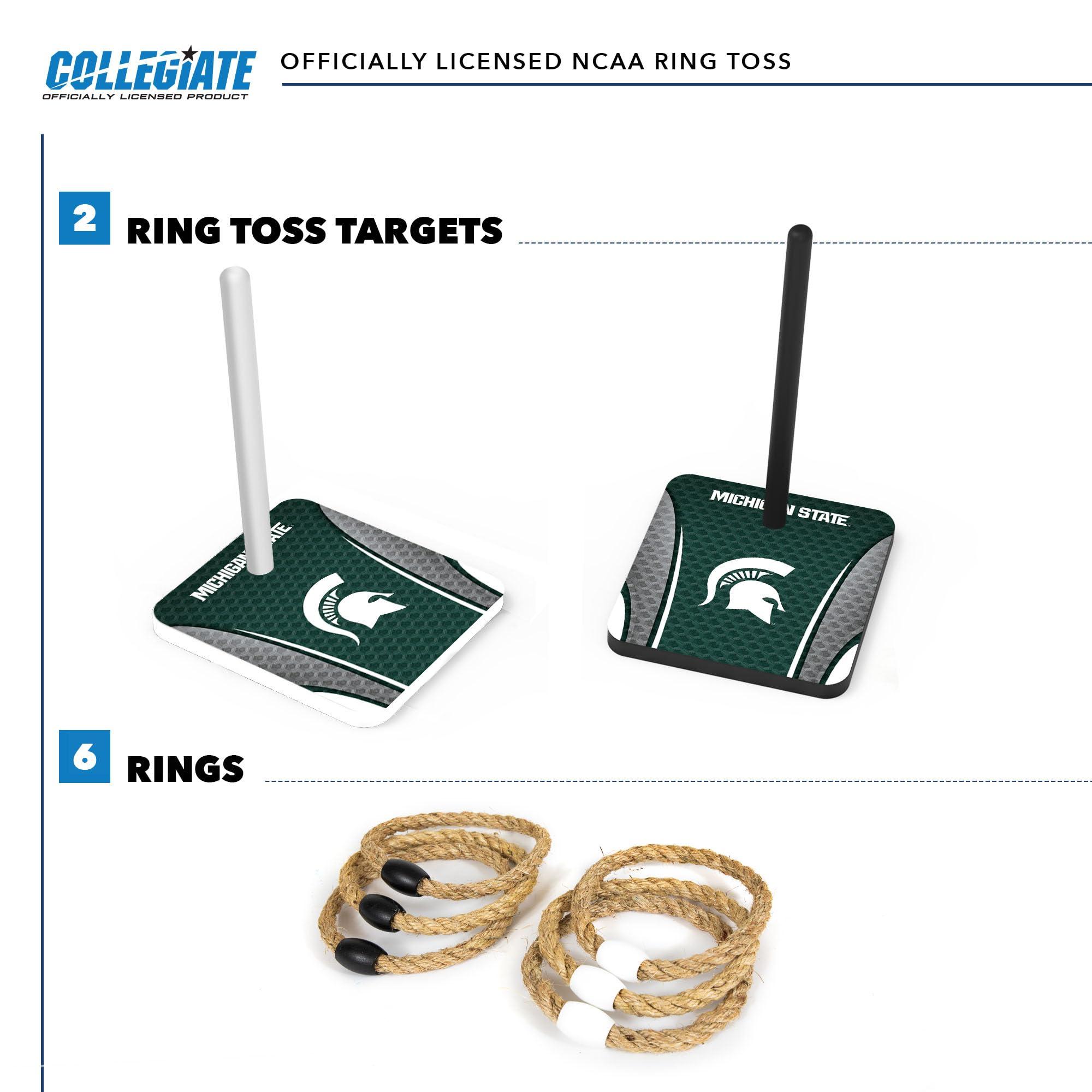 Wild Sports Wild Sports College Quoits Set with Direct Print HD Team Graphics Tailgate Ring Toss Game Great Gift for Any NCAA Fan! Ring Toss Family Outdoor Games for The Beach, BBQ, or Tailgate Party