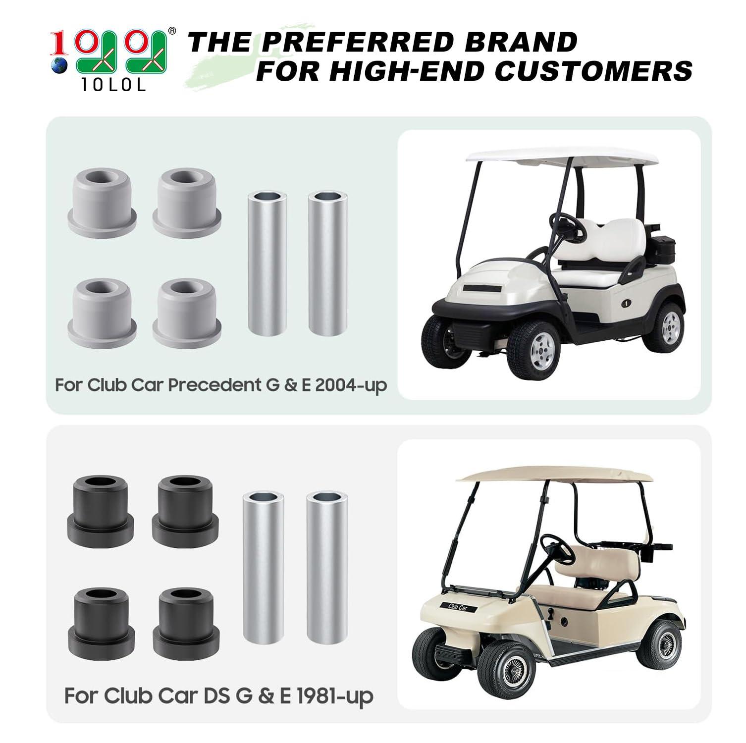 10L0L 10L0L Golf Cart Front 2-Leaf Spring Kit for Club Car DS & Precedent, Standard/Heavy Duty Leaf Spring with Bushings & Sleeves, Replace OEM 1012030, 103628801