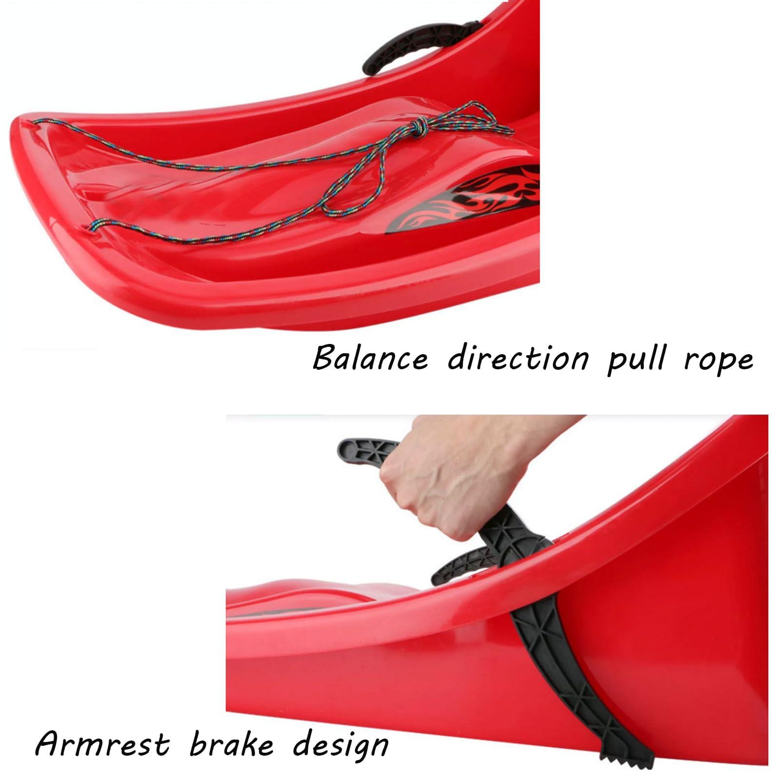 TUOYIBO Two-Handle Children's Sledges, Two-Person Padded Sledges, Frost-Resistant and Wear-Resistant Sledges, Sledges with Backrests
